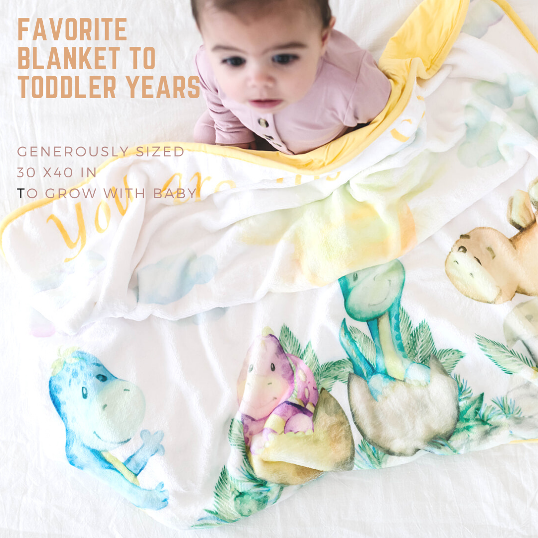 Kloud Bambu Bamboo Viscose Minky Dinosaur Blanket Double Layers You Are My Sunshine