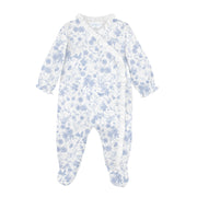Autumn Garden Light Blue Printed Footie | Baby Girl