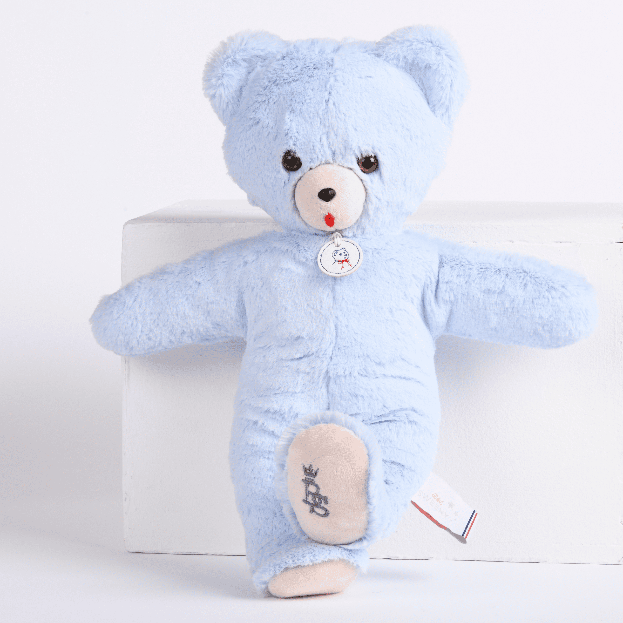Toinou | Blue Plush Bear Toy (33cm) - Made In France