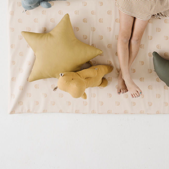 Rainbow Stamp In Cream Vegan Leather Cover