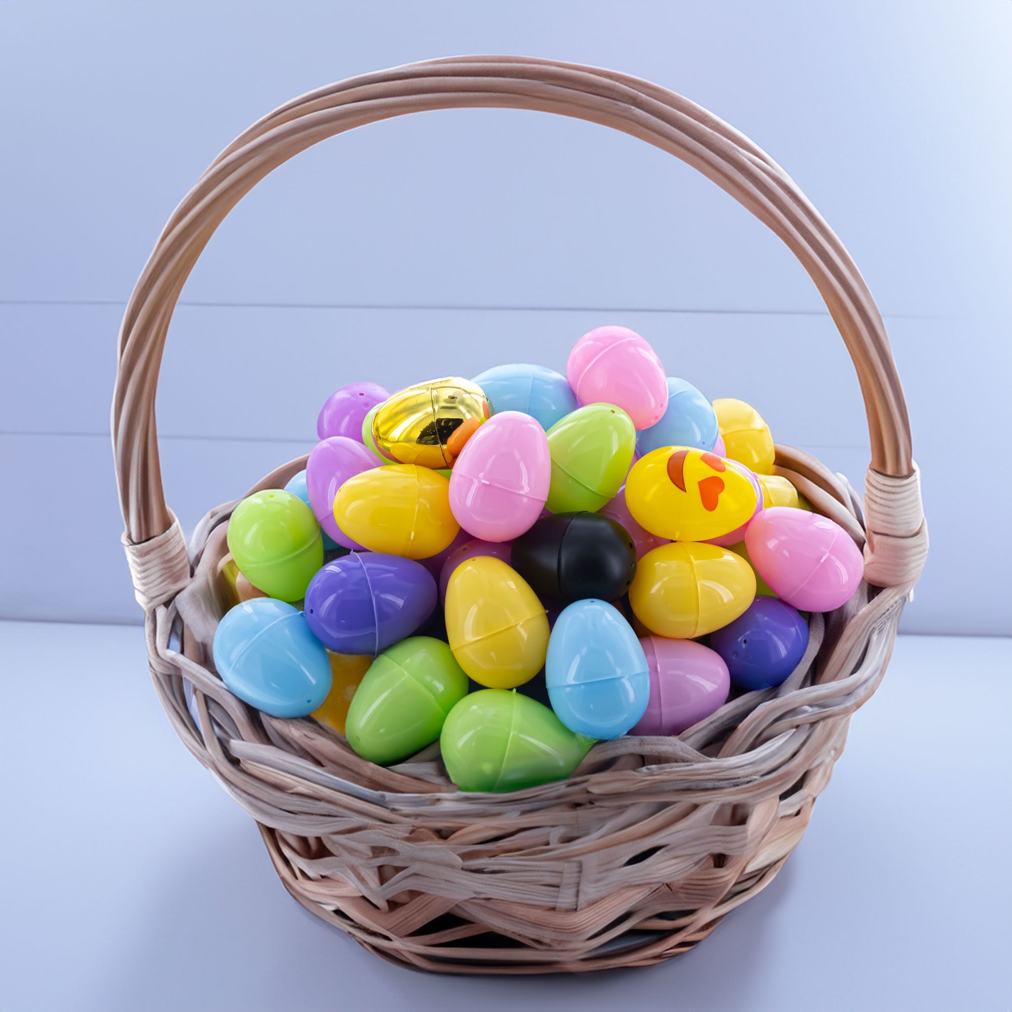 Set Of 48 Plastic Easter Eggs In Pastel, Gold, White, And Black 2.25 Inches