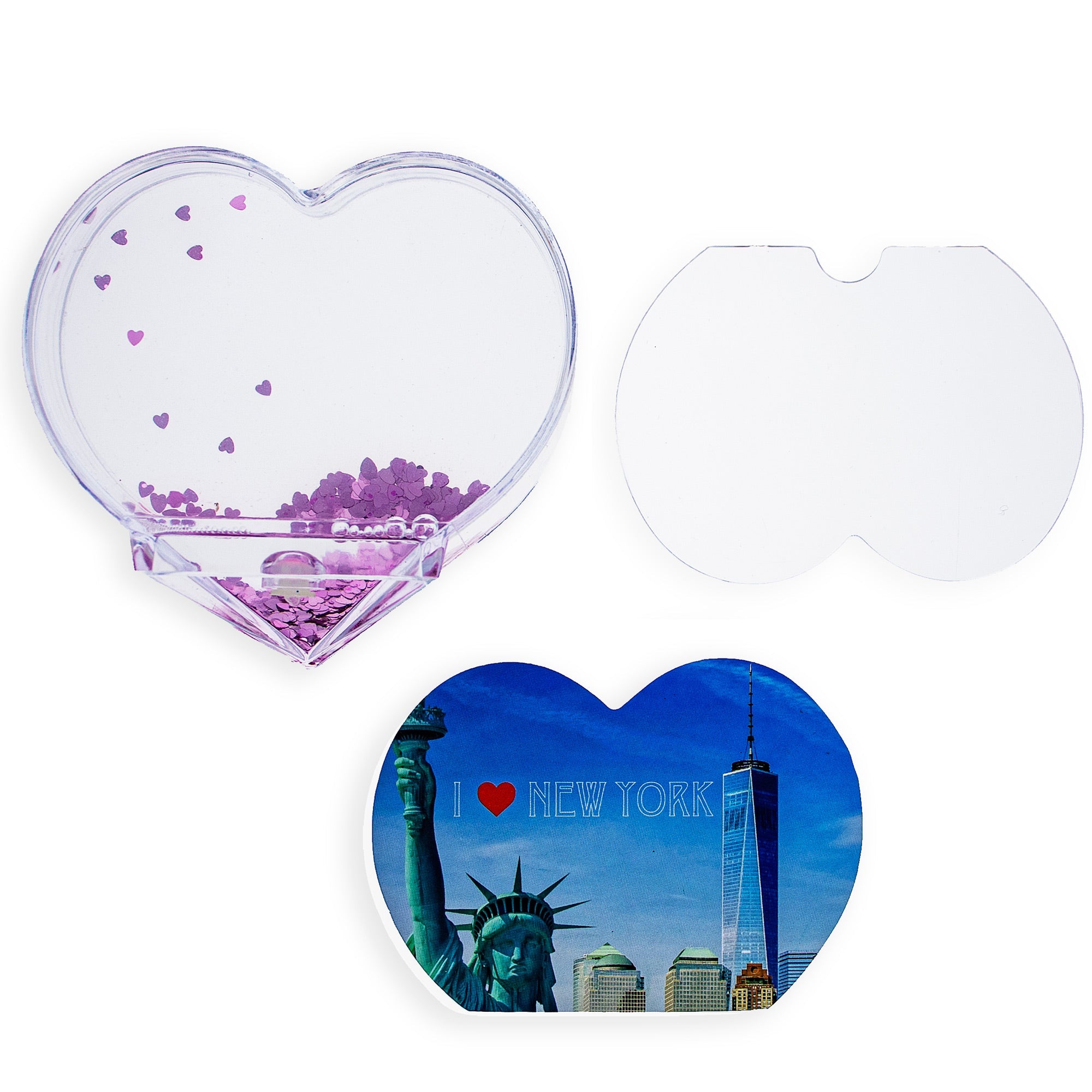 Heart Shape "i Love You" Valentines Clear Acrylic Plastic Water Globe Picture Frame