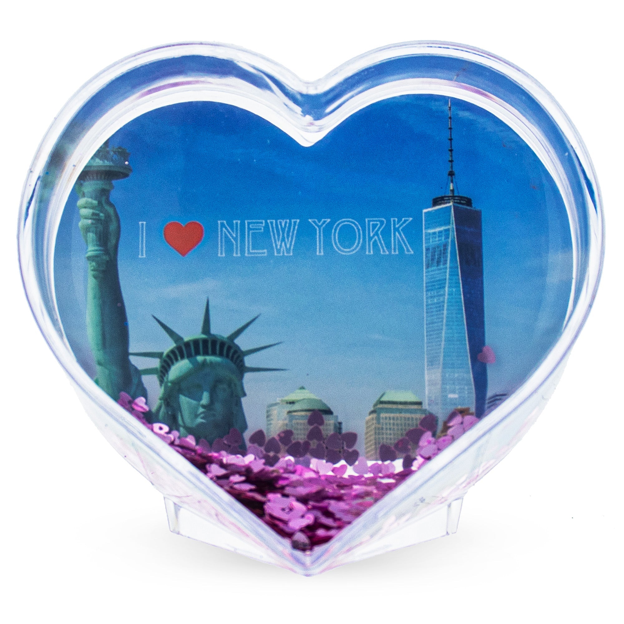 Heart Shape "i Love You" Valentines Clear Acrylic Plastic Water Globe Picture Frame