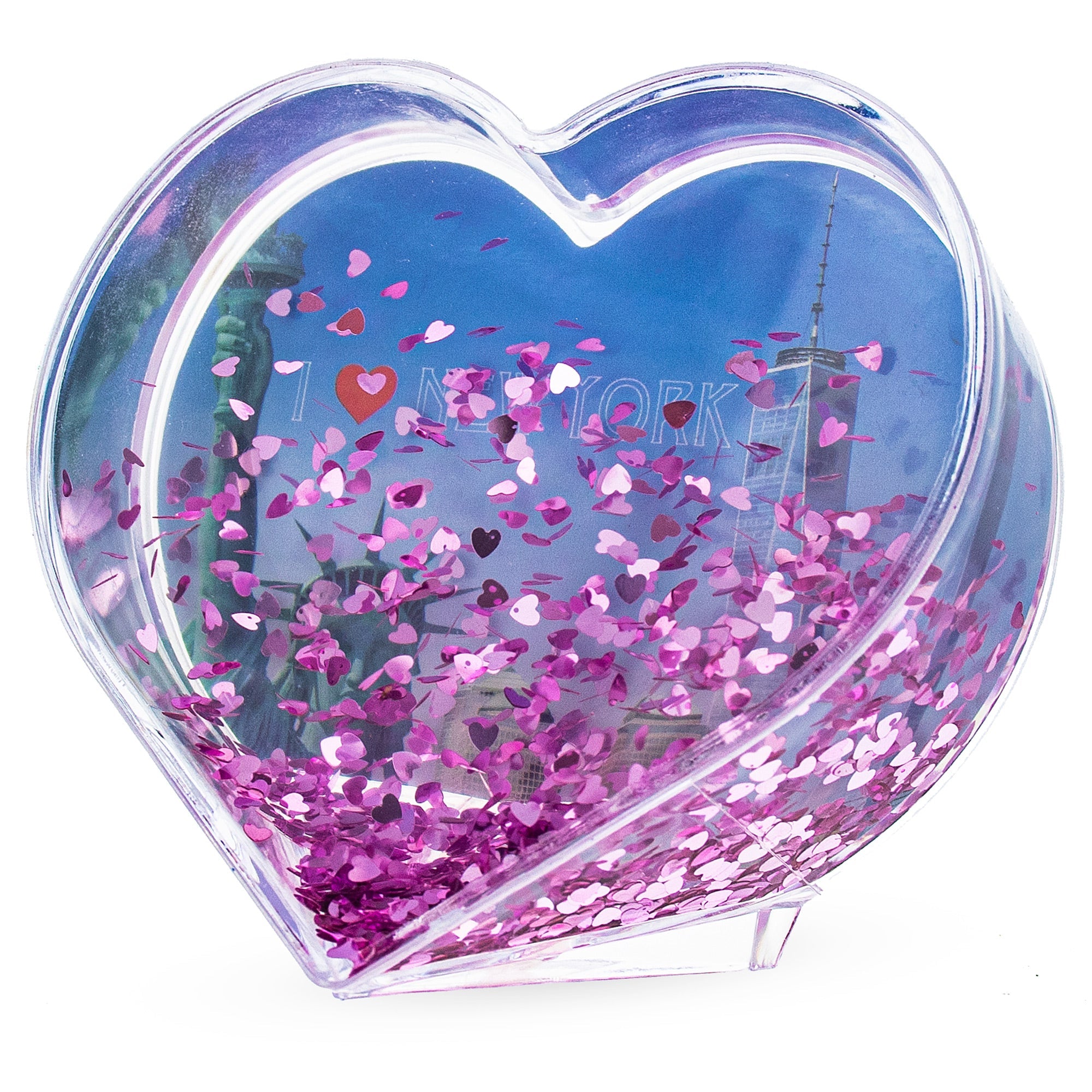 Heart Shape "i Love You" Valentines Clear Acrylic Plastic Water Globe Picture Frame