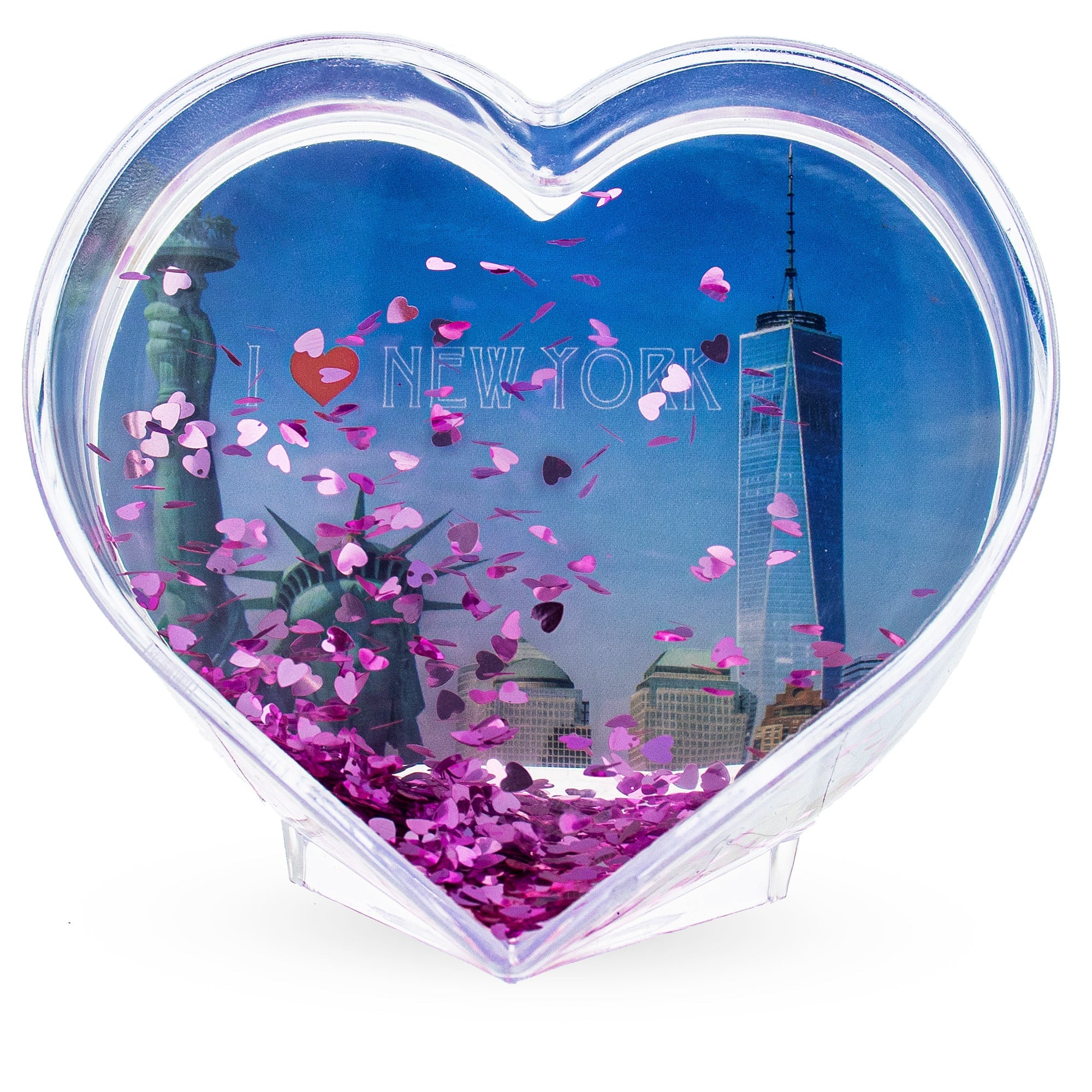 Heart Shape "i Love You" Valentines Clear Acrylic Plastic Water Globe Picture Frame