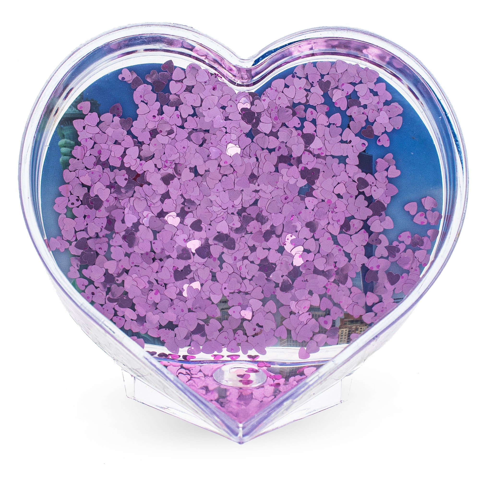 Heart Shape "i Love You" Valentines Clear Acrylic Plastic Water Globe Picture Frame