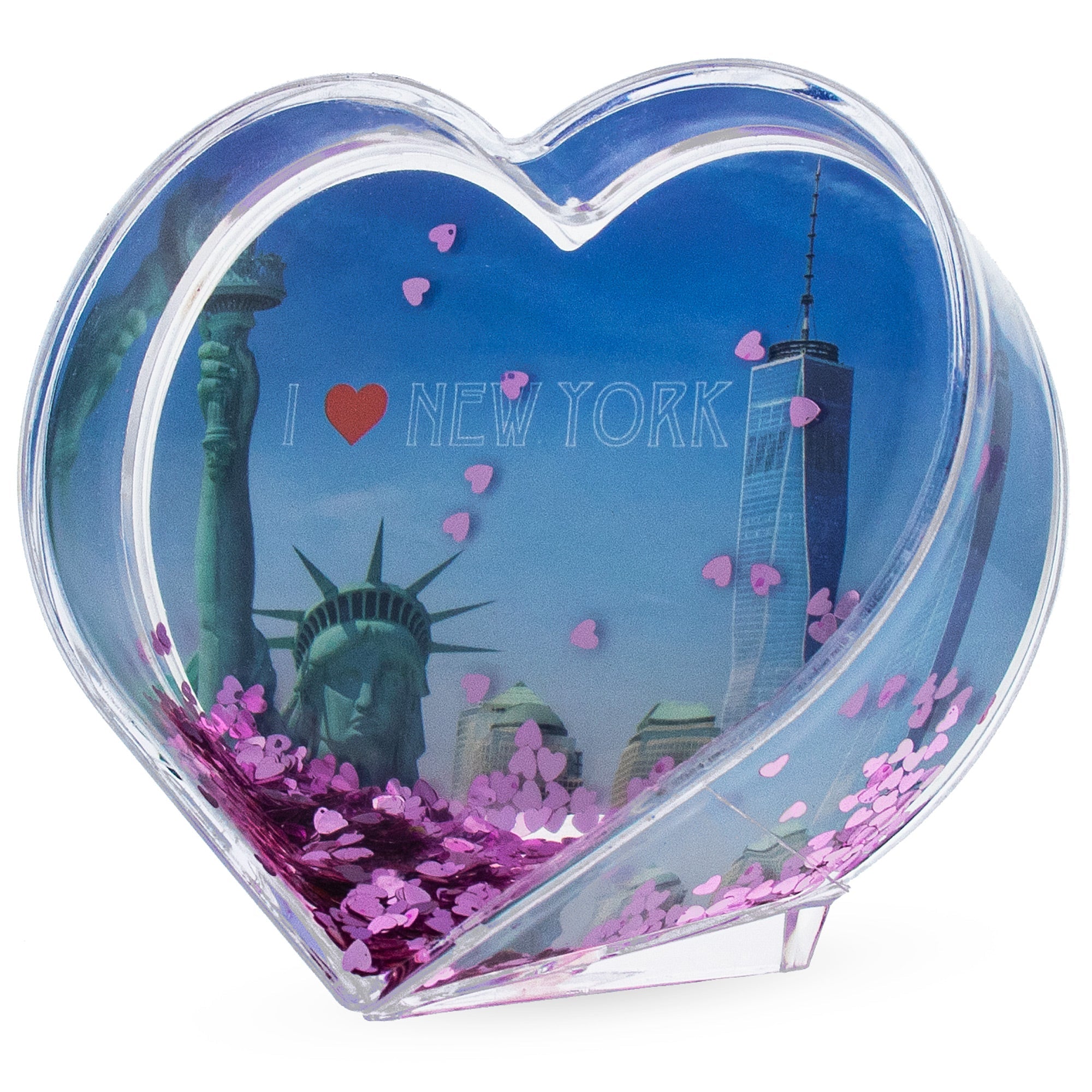 Heart Shape "i Love You" Valentines Clear Acrylic Plastic Water Globe Picture Frame