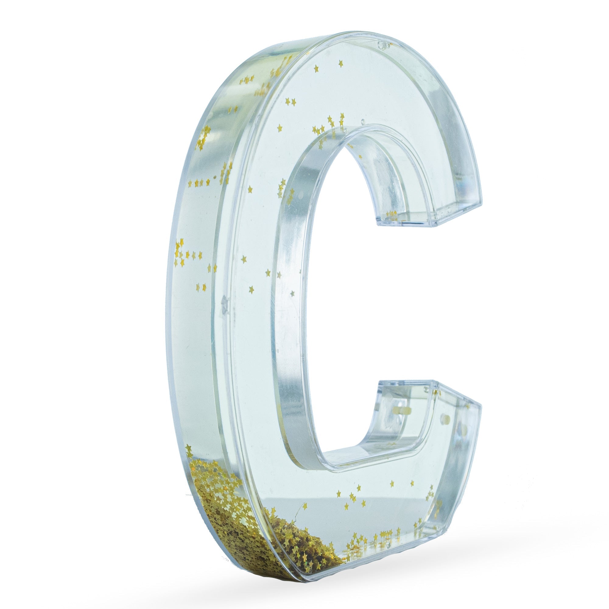 Letter C Glitter-filled Acrylic Snow Globe