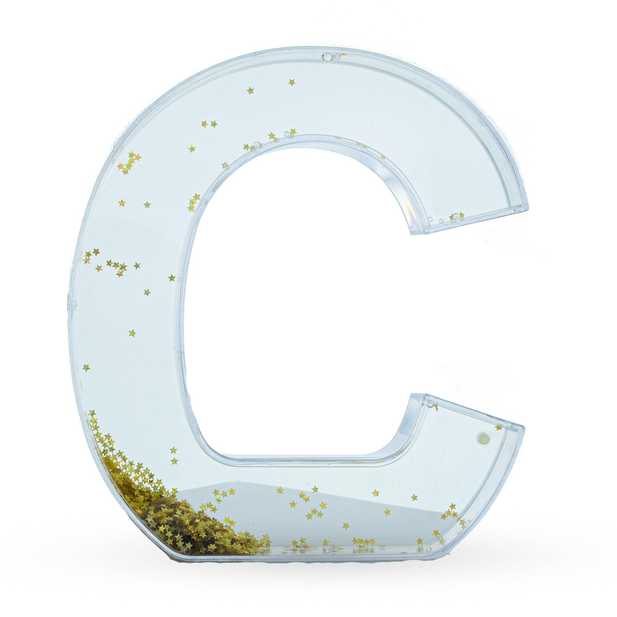 Letter C Glitter-filled Acrylic Snow Globe