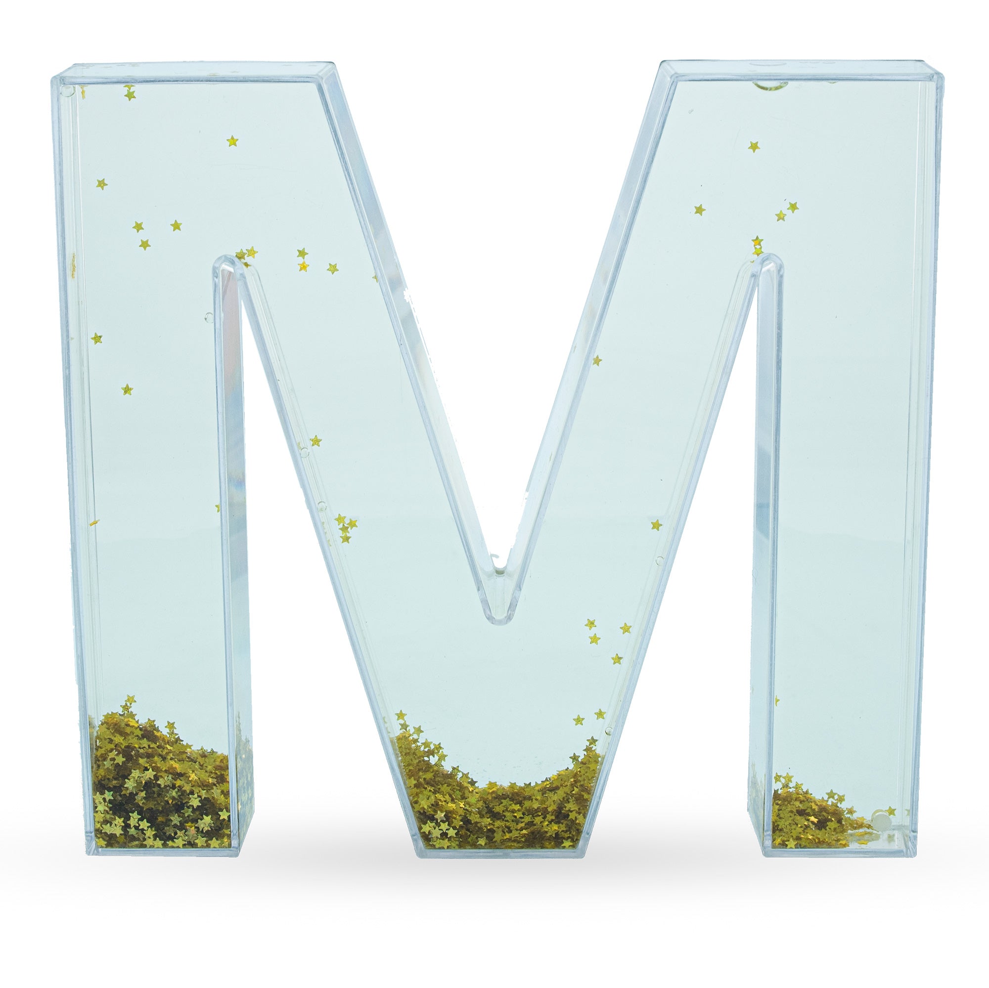 Letter M Glitter-filled Acrylic Snow Globe