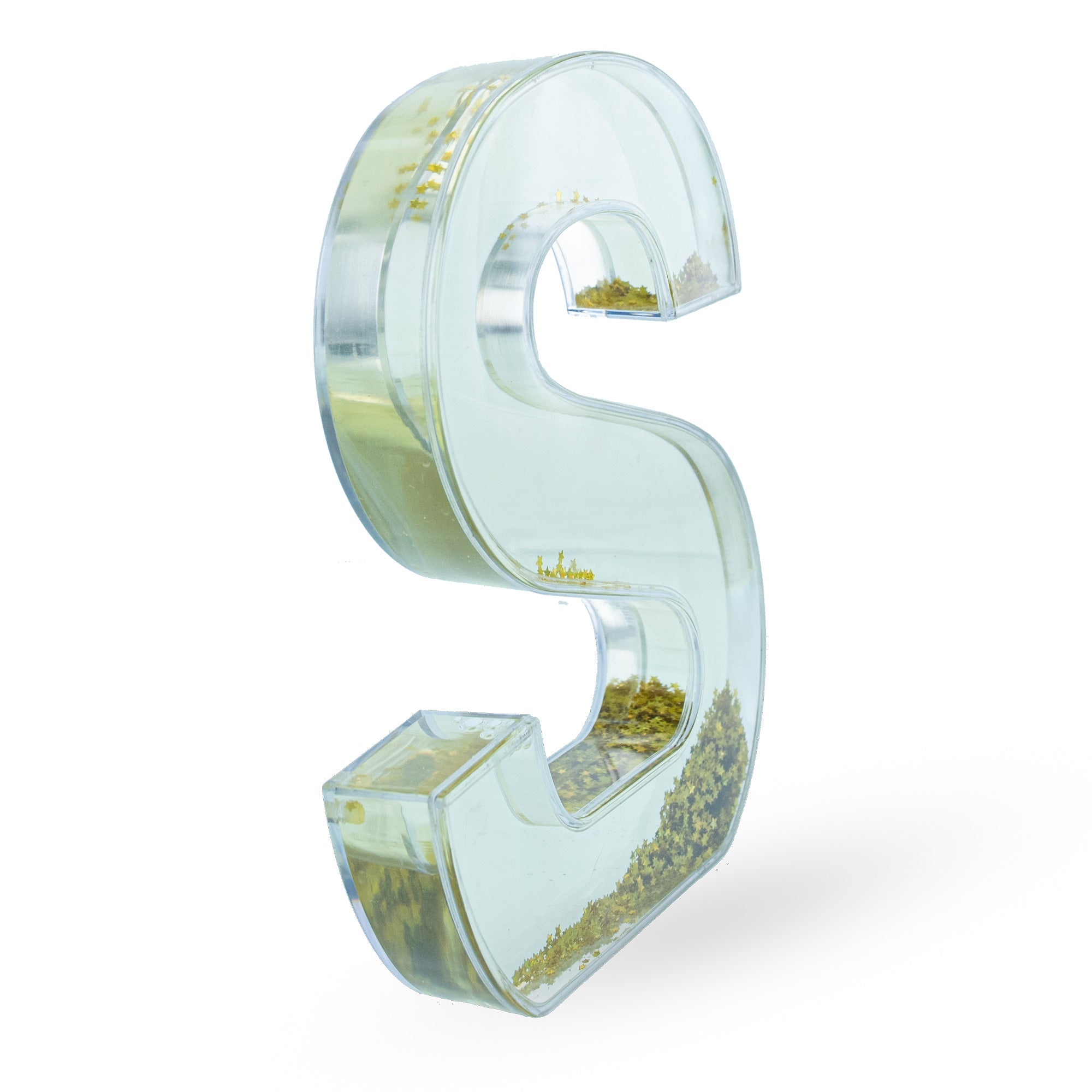 Letter S Glitter-filled Acrylic Snow Globe