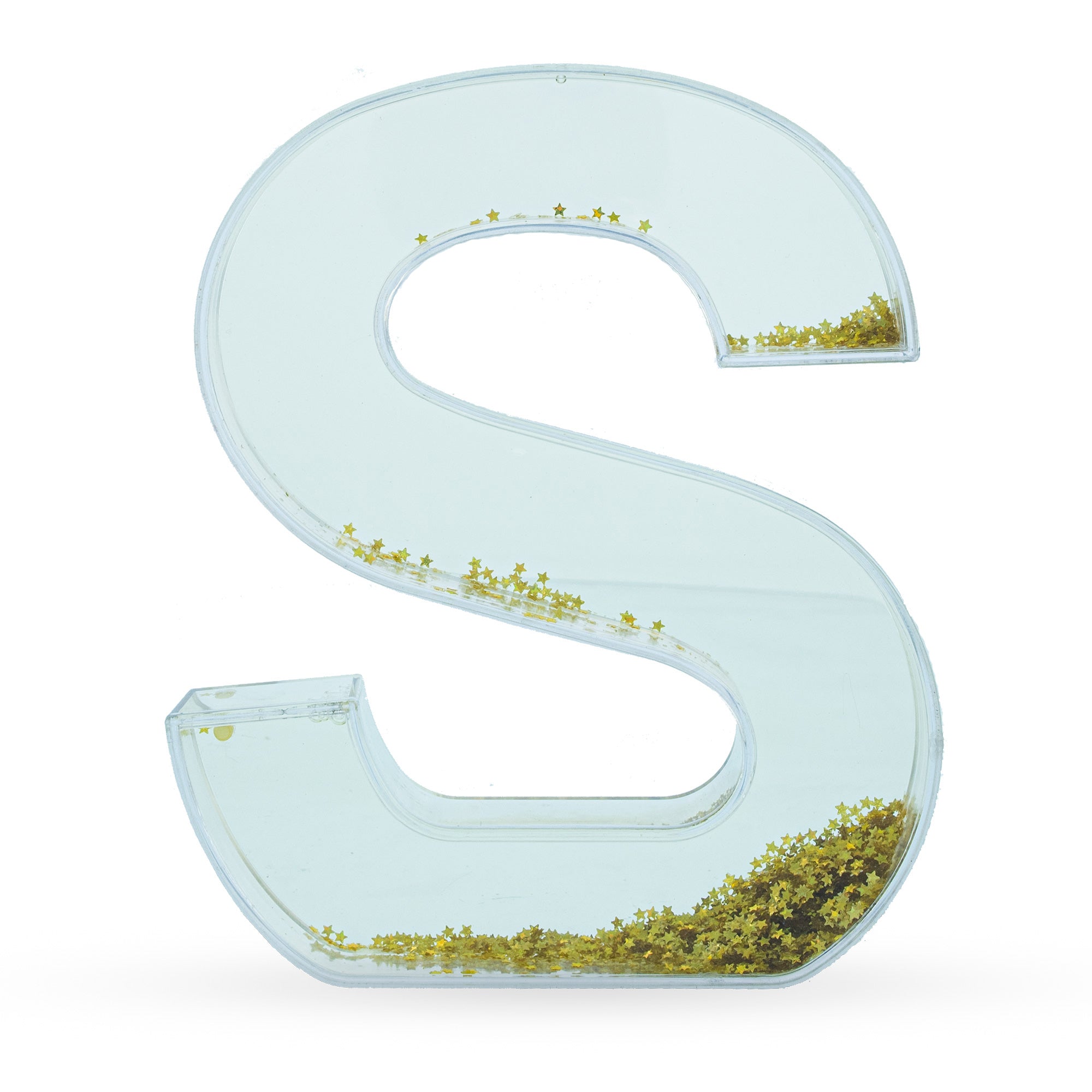 Letter S Glitter-filled Acrylic Snow Globe