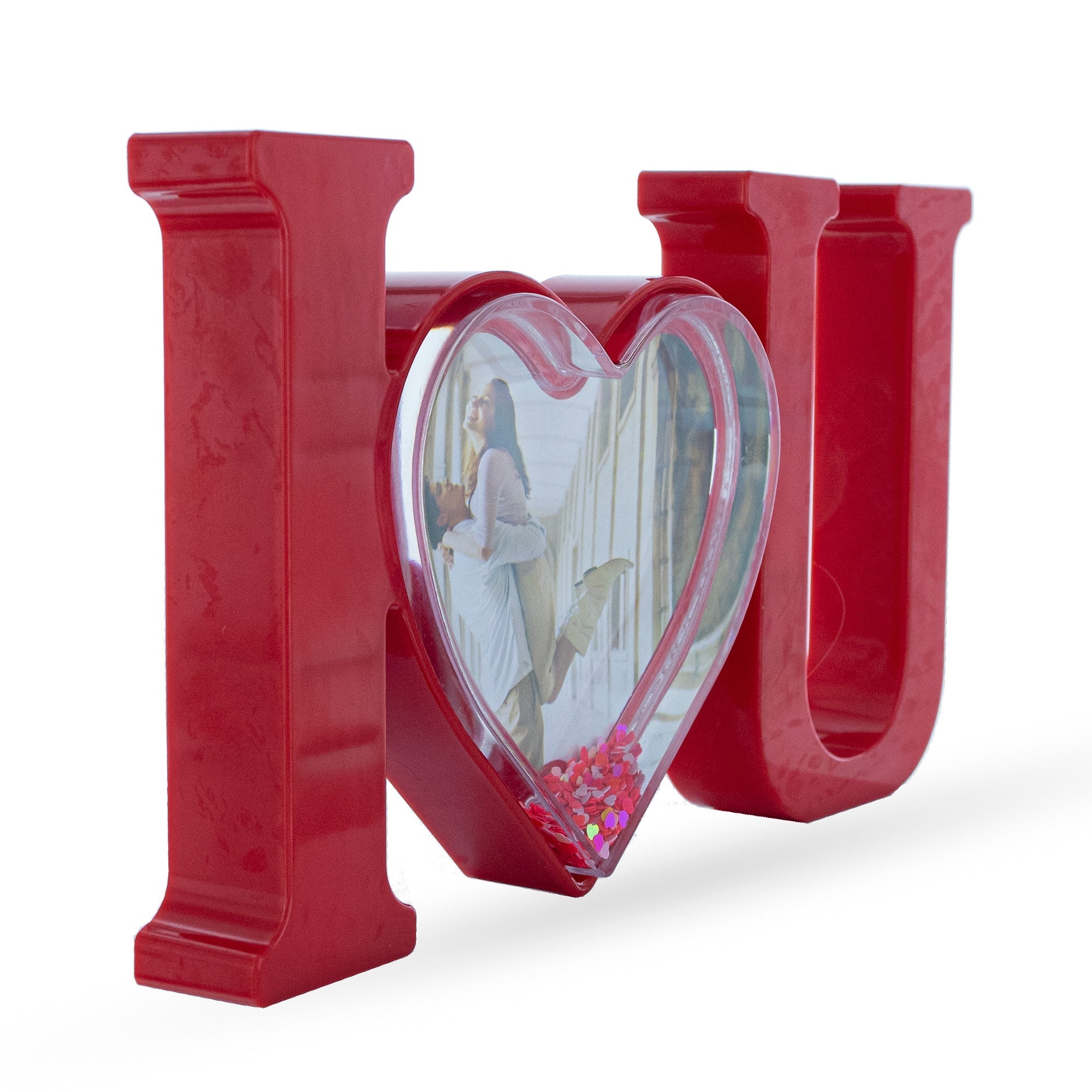 "i Love You" St. Valentine's Day White Plastic Picture Water Frame With Led Light