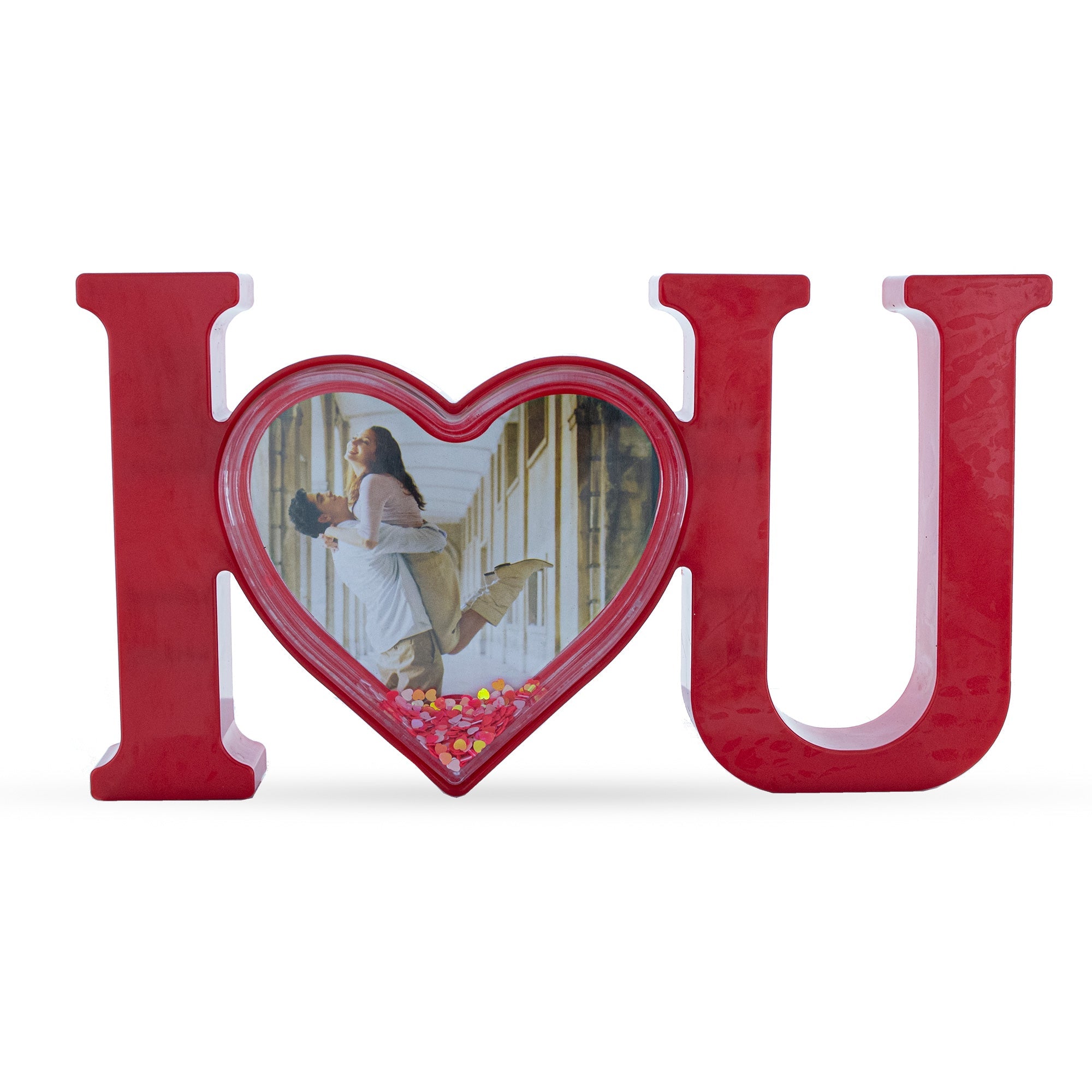 "i Love You" St. Valentine's Day White Plastic Picture Water Frame With Led Light