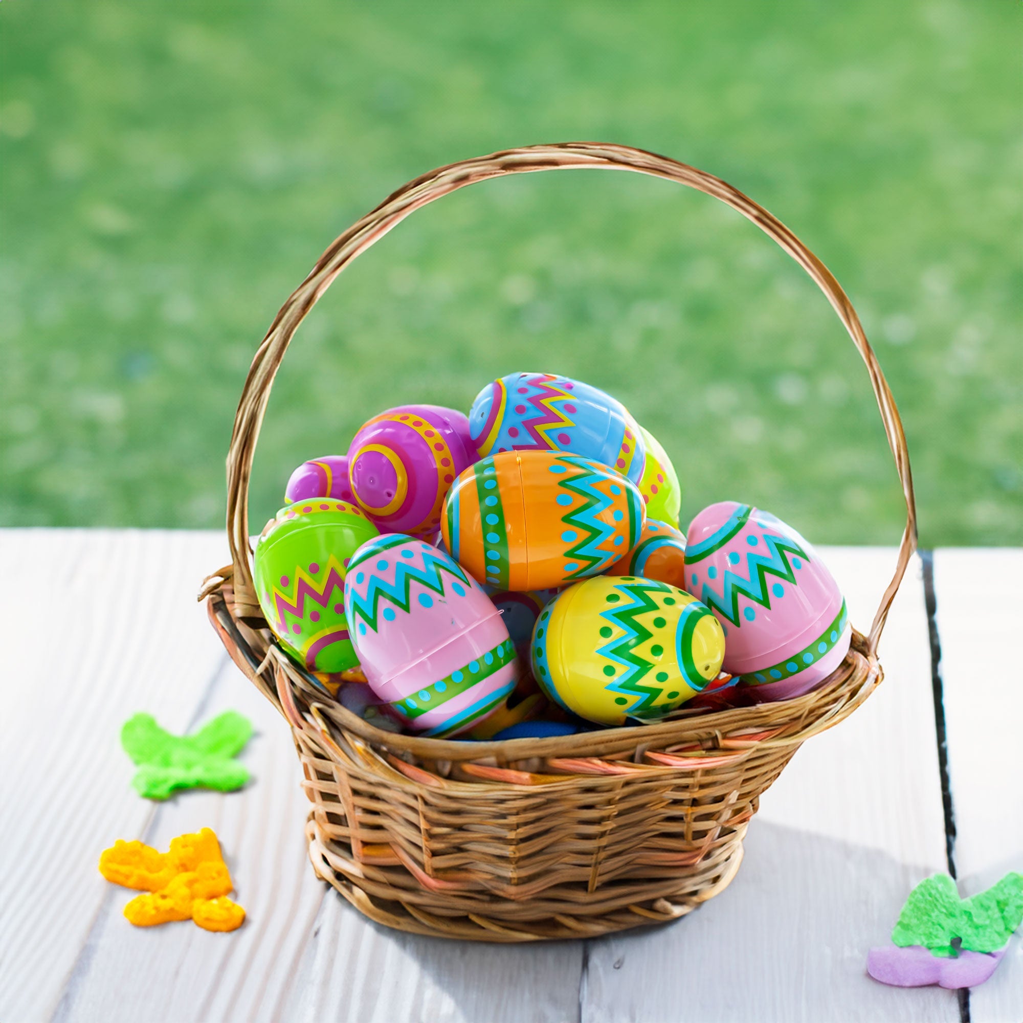 Vibrant Tradition: Set Of 12 Large Ukrainian Geometric Pysanky Plastic Easter Eggs 3 Inches