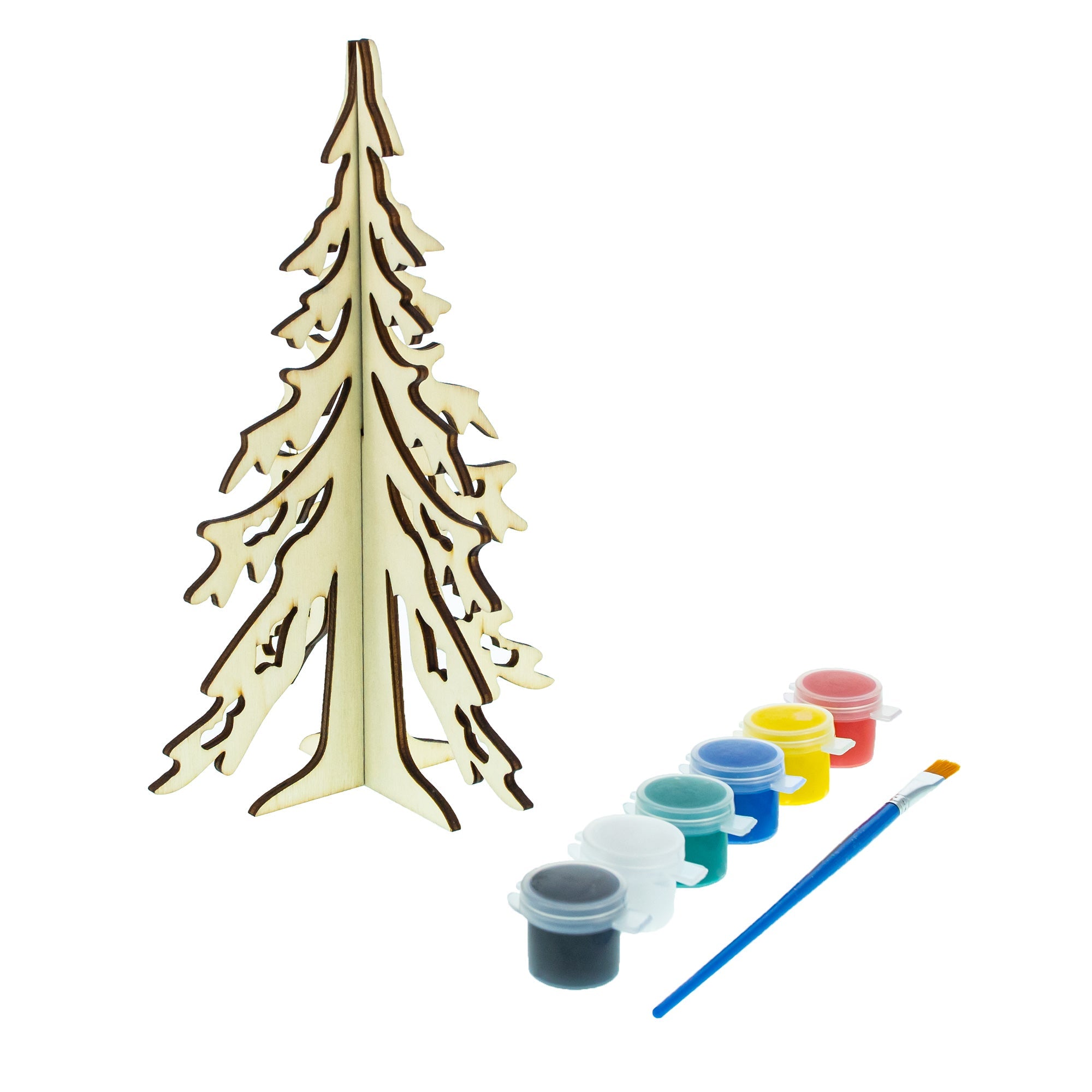 Craft Your Own Christmas Magic: Unfinished Wooden 3d Christmas Tree Cutout Diy Kit, 13 Inches