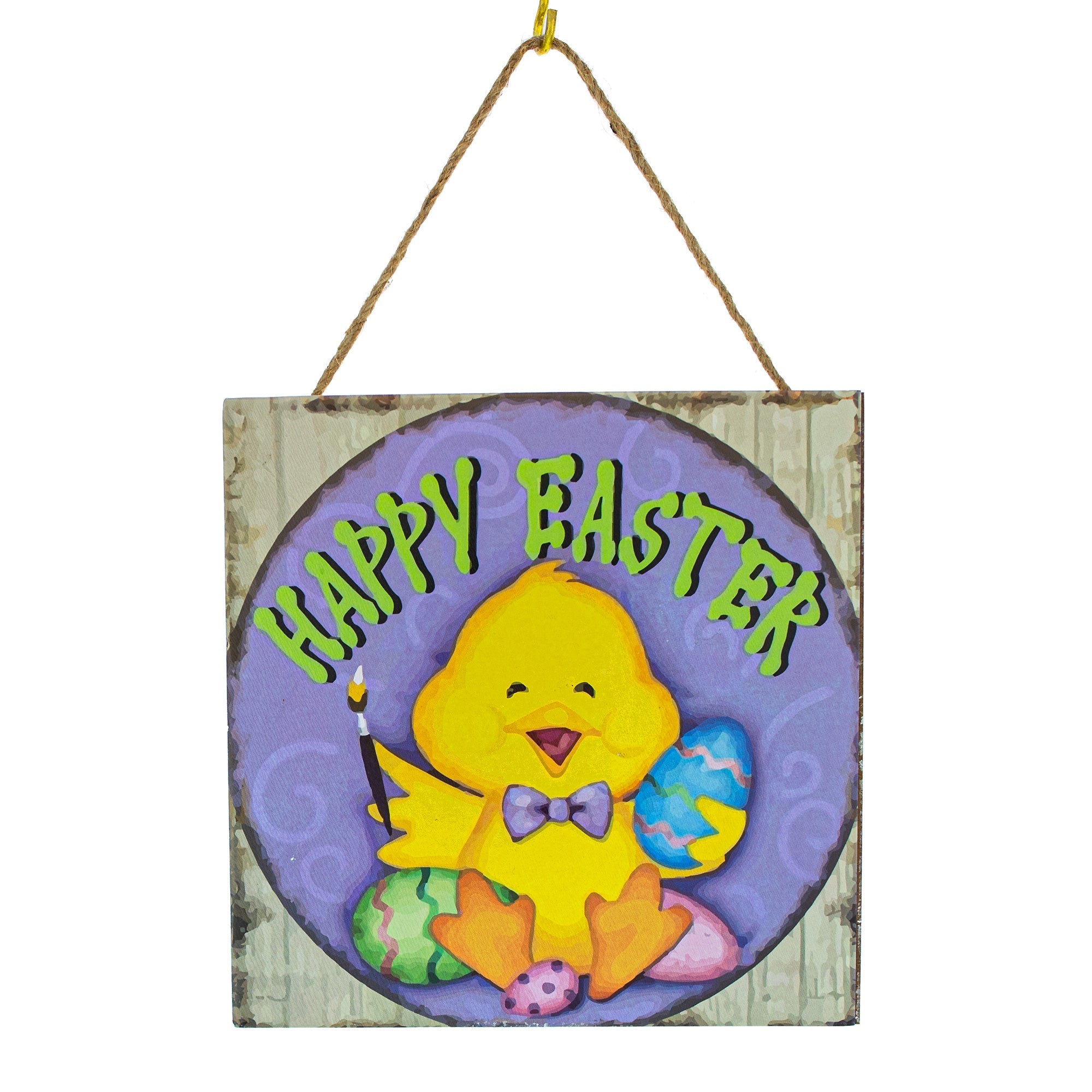 Happy Chick Decorating Easter Egg Plaque Decorative Wall Sign