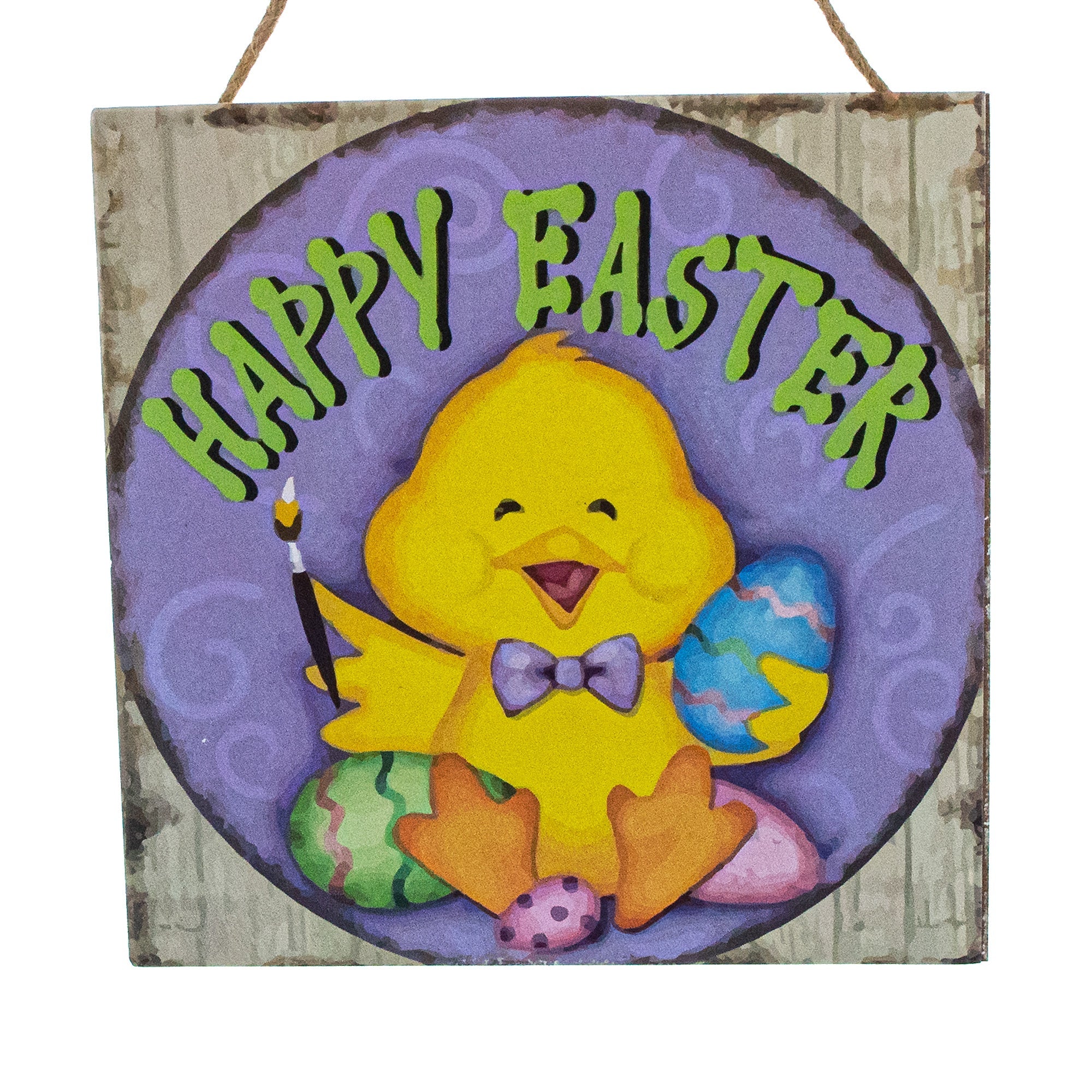 Happy Chick Decorating Easter Egg Plaque Decorative Wall Sign