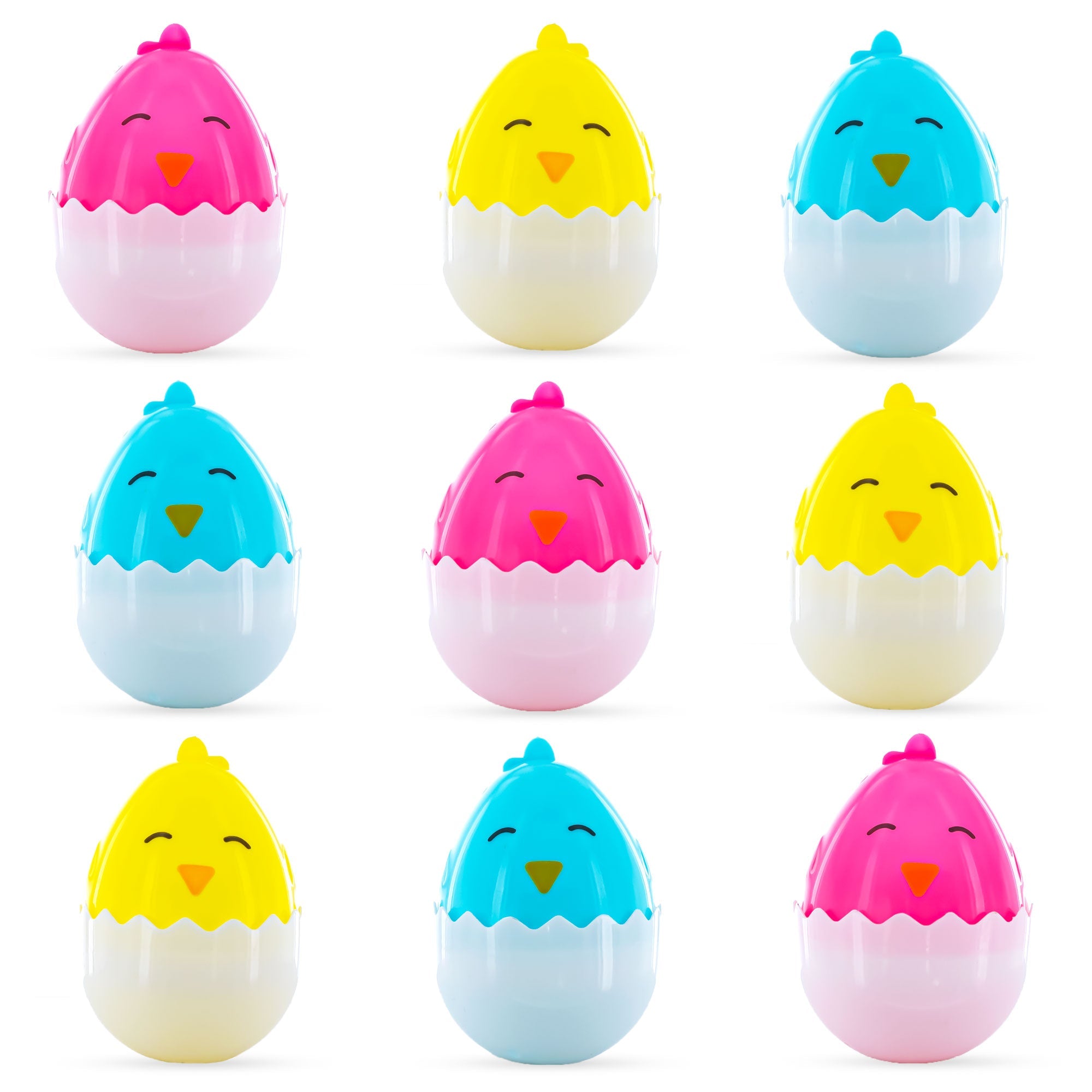 Set Of 12 Adorable Colorful Chick Hatchings Easter Eggs 2.25 Inches