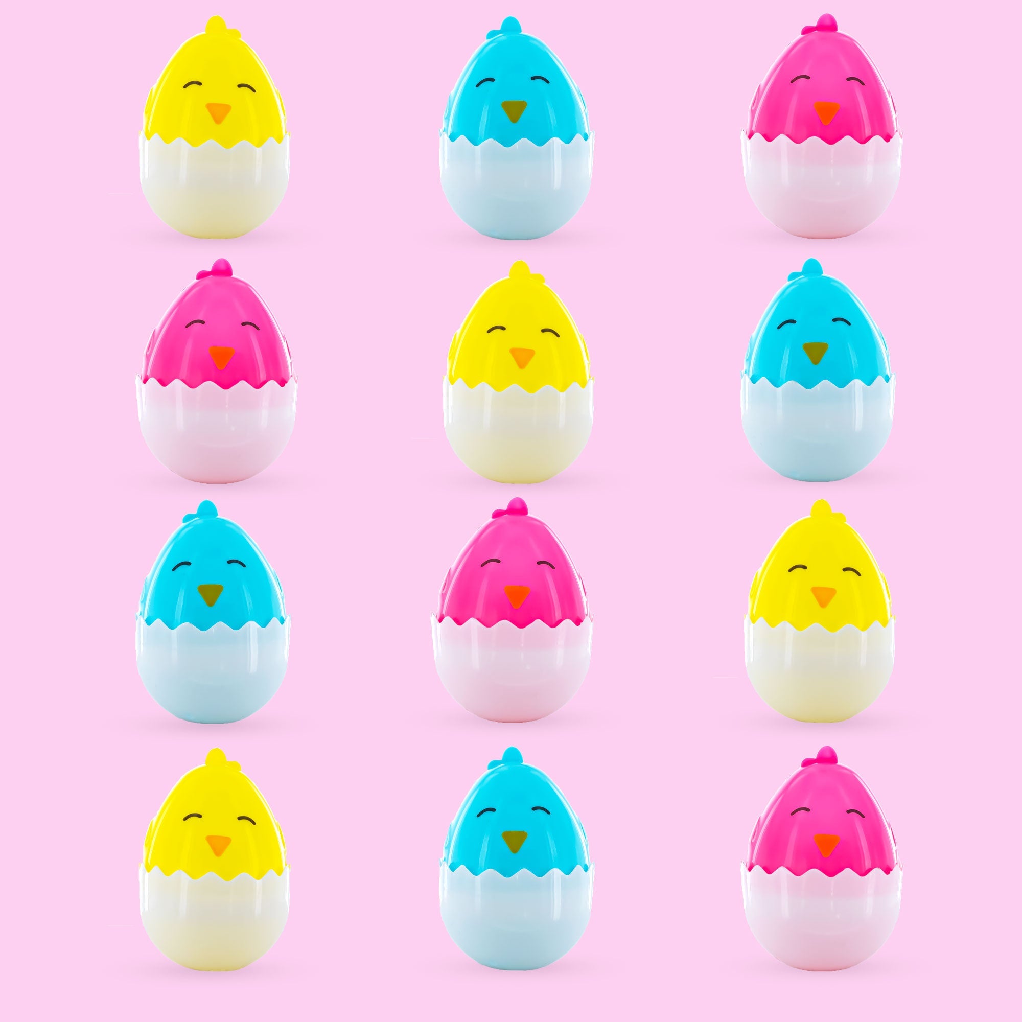 Set Of 12 Adorable Colorful Chick Hatchings Easter Eggs 2.25 Inches