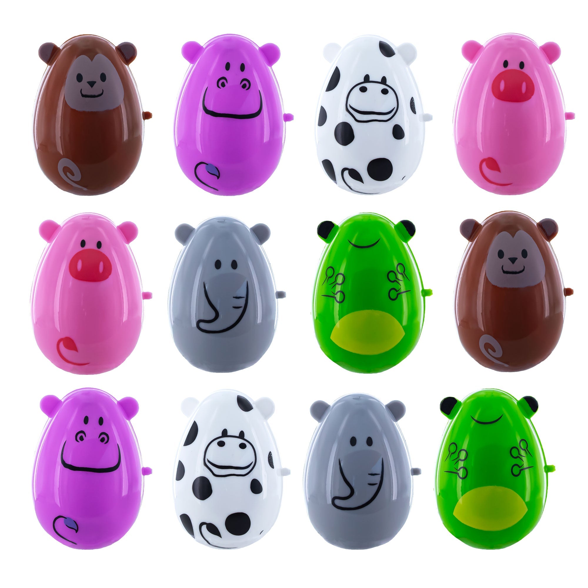 Set Of 12 Animal-themed Plastic Easter Eggs 2.25 Inches