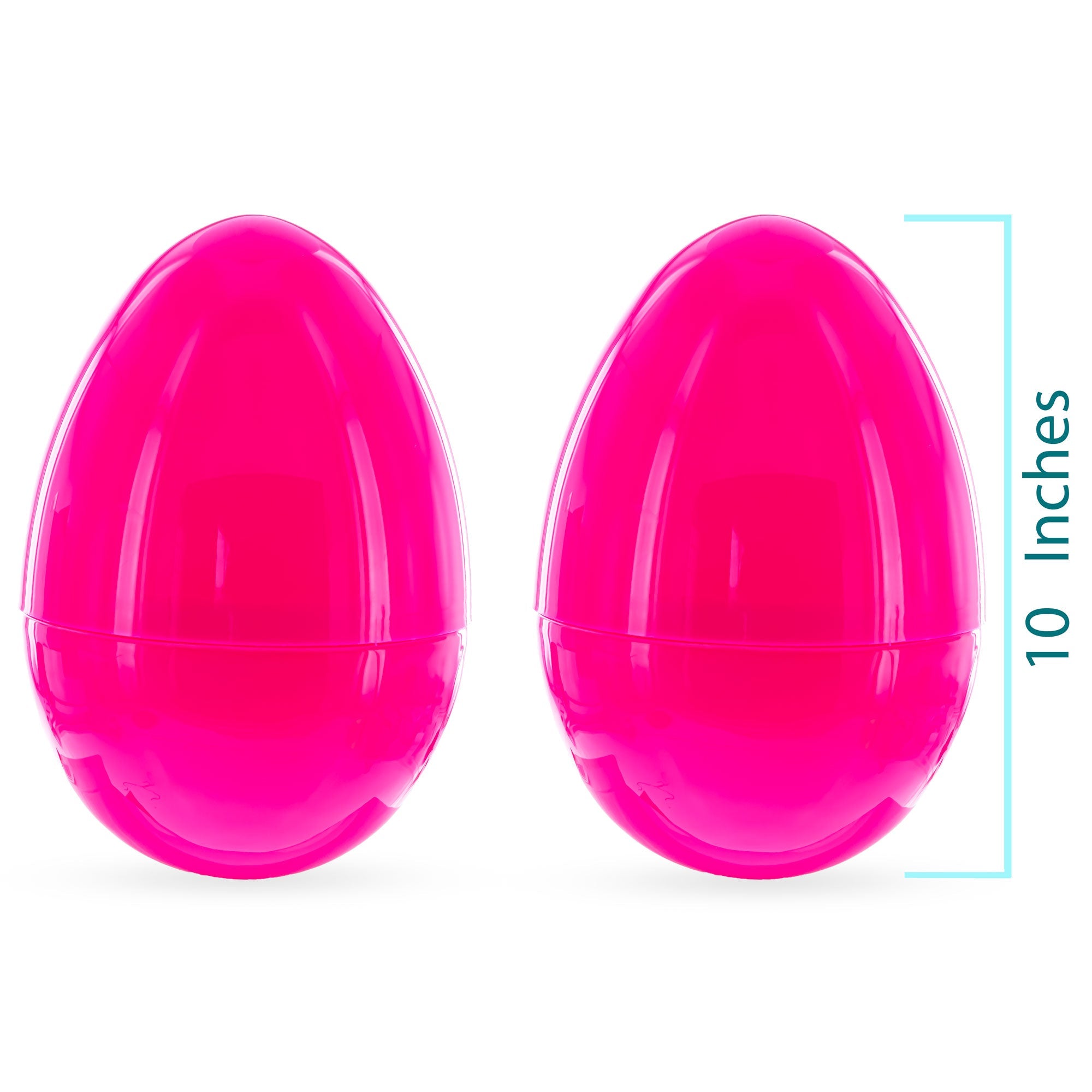 Set Of 2 Pink Giant Jumbo Size Fillable Plastic Easter Eggs 10 Inches