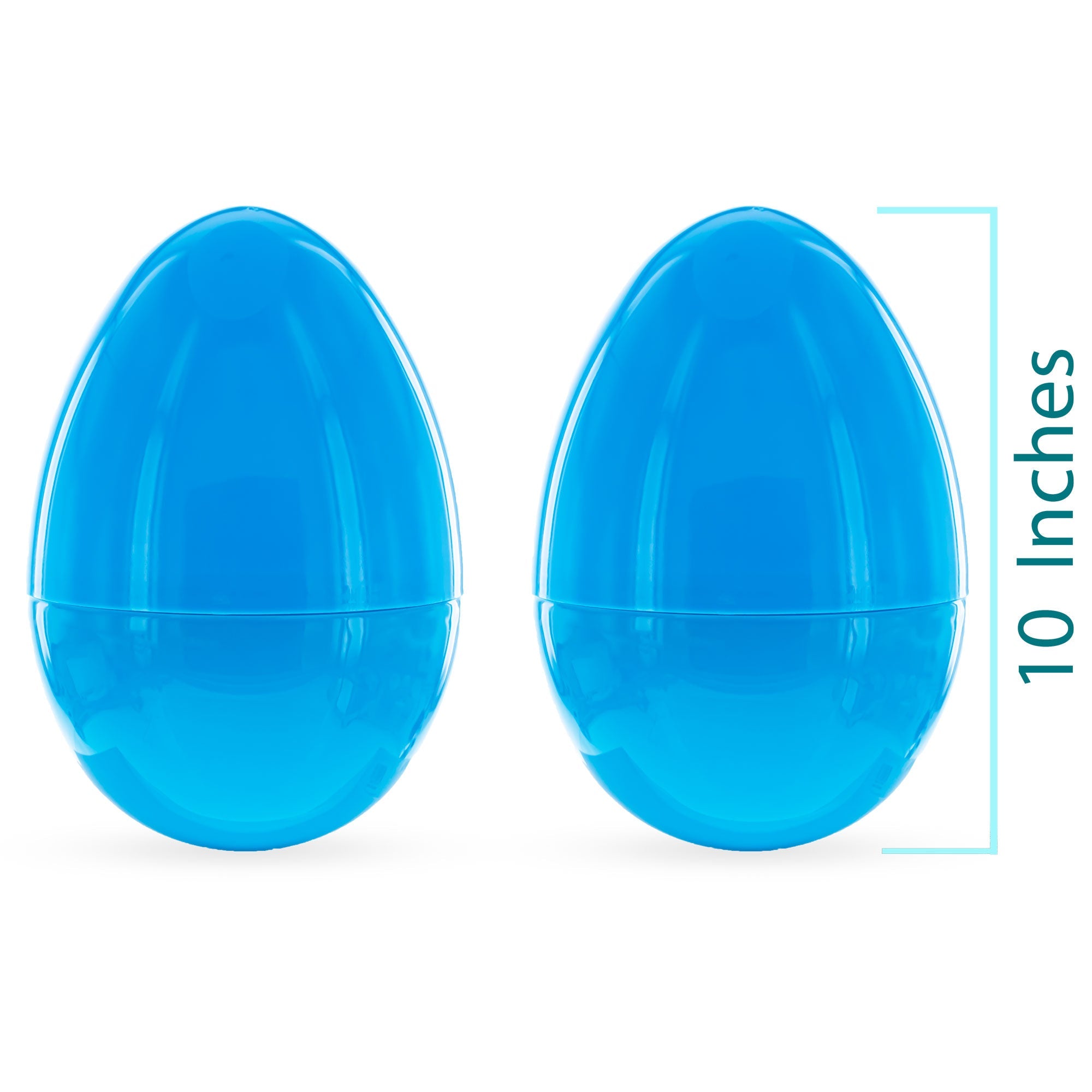 Set Of 2 Blue Giant Jumbo Size Fillable Plastic Easter Eggs 10 Inches