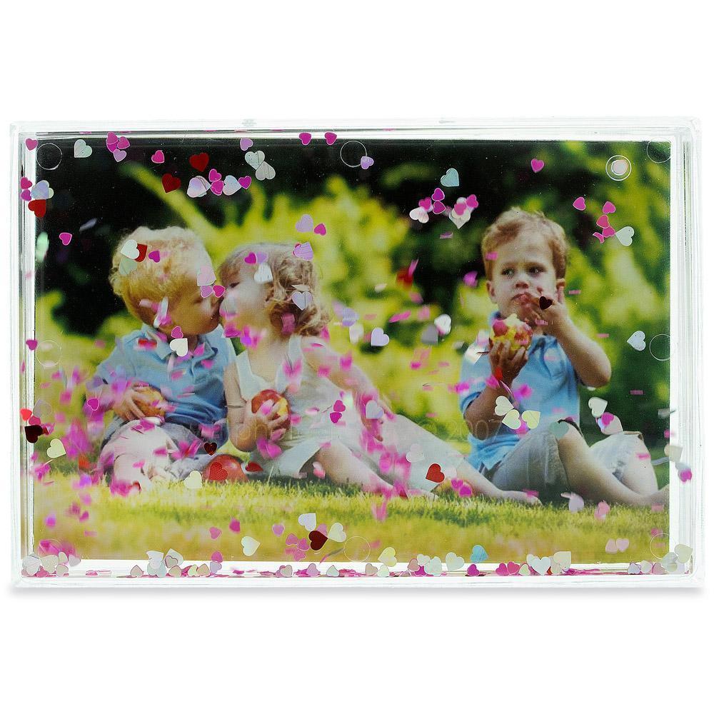 Capture Memories: Rectangular Clear Acrylic Plastic Water Globe Picture Frame