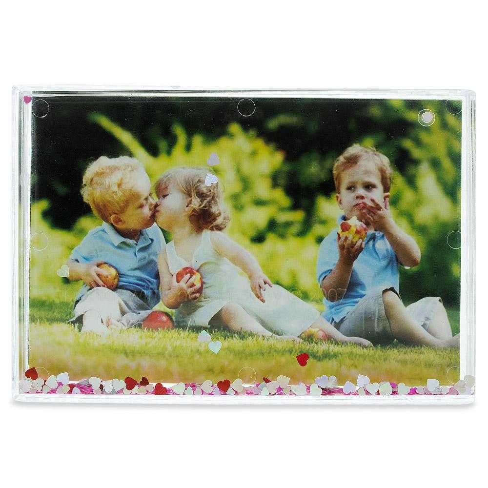 Capture Memories: Rectangular Clear Acrylic Plastic Water Globe Picture Frame