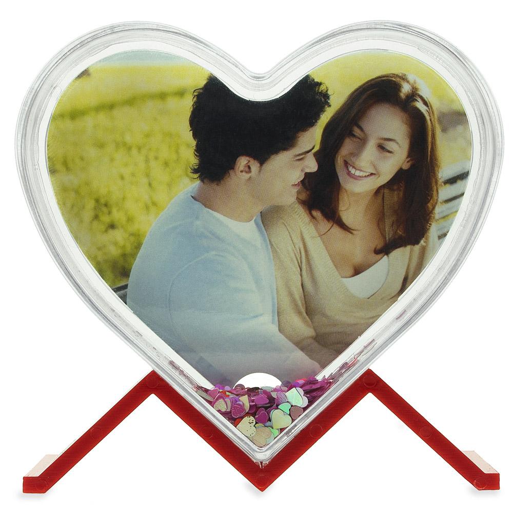 Heartfelt Moments: Clear Acrylic Plastic Water Globe Picture Frame