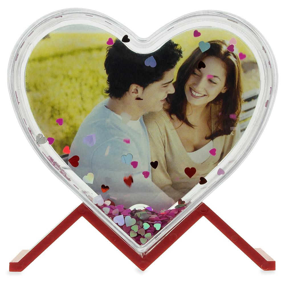 Heartfelt Moments: Clear Acrylic Plastic Water Globe Picture Frame