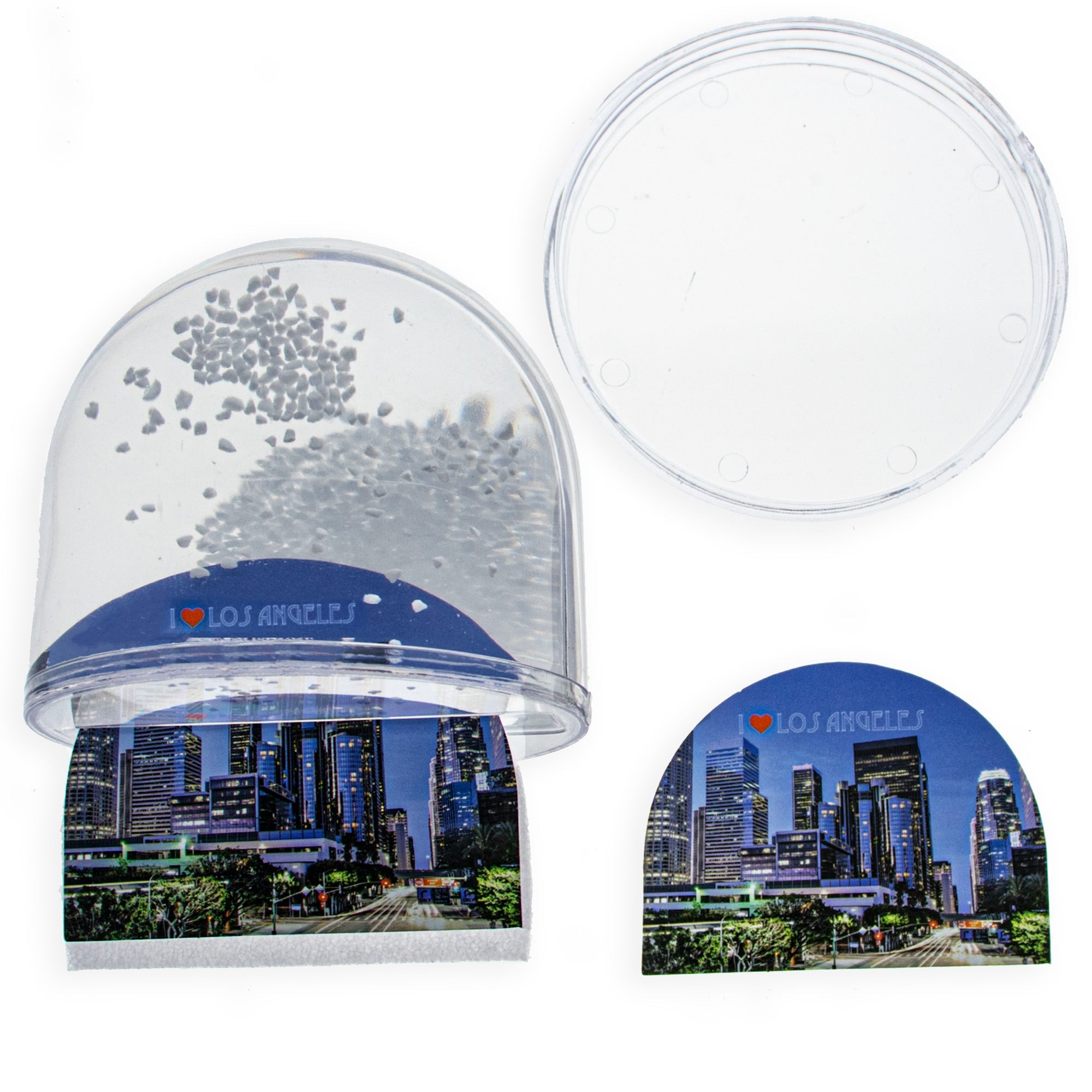 Los Angeles Clear Acrylic Plastic Snow Water Globe Picture Frame