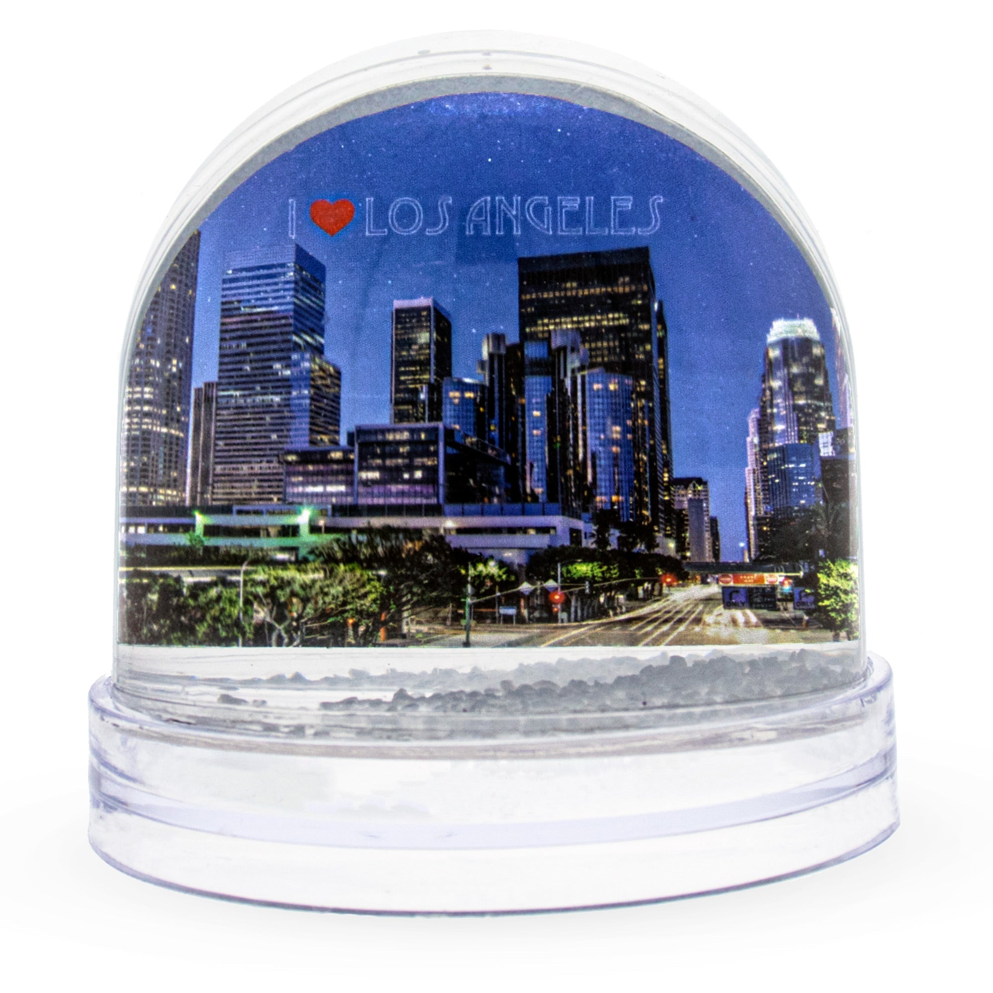 Los Angeles Clear Acrylic Plastic Snow Water Globe Picture Frame