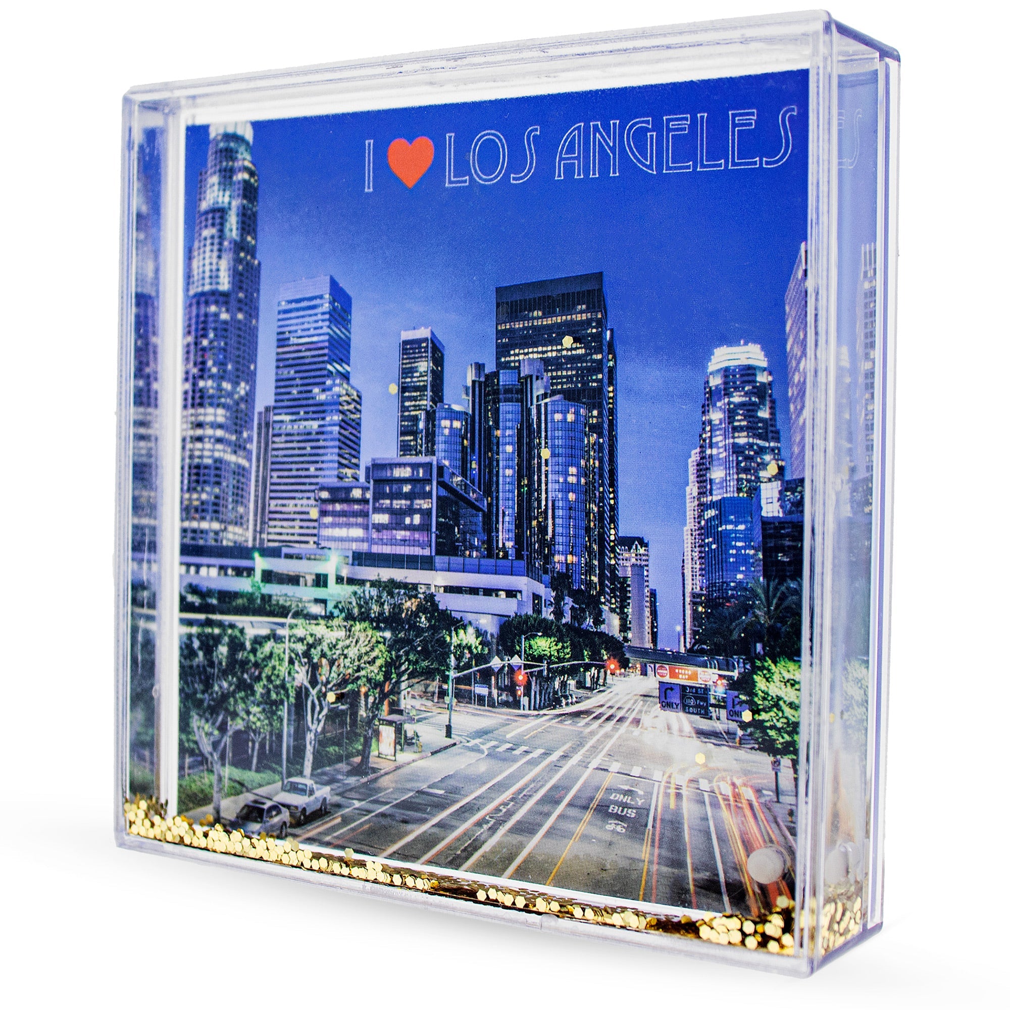 Los Angeles Clear Acrylic Square Water Globe Picture Frame