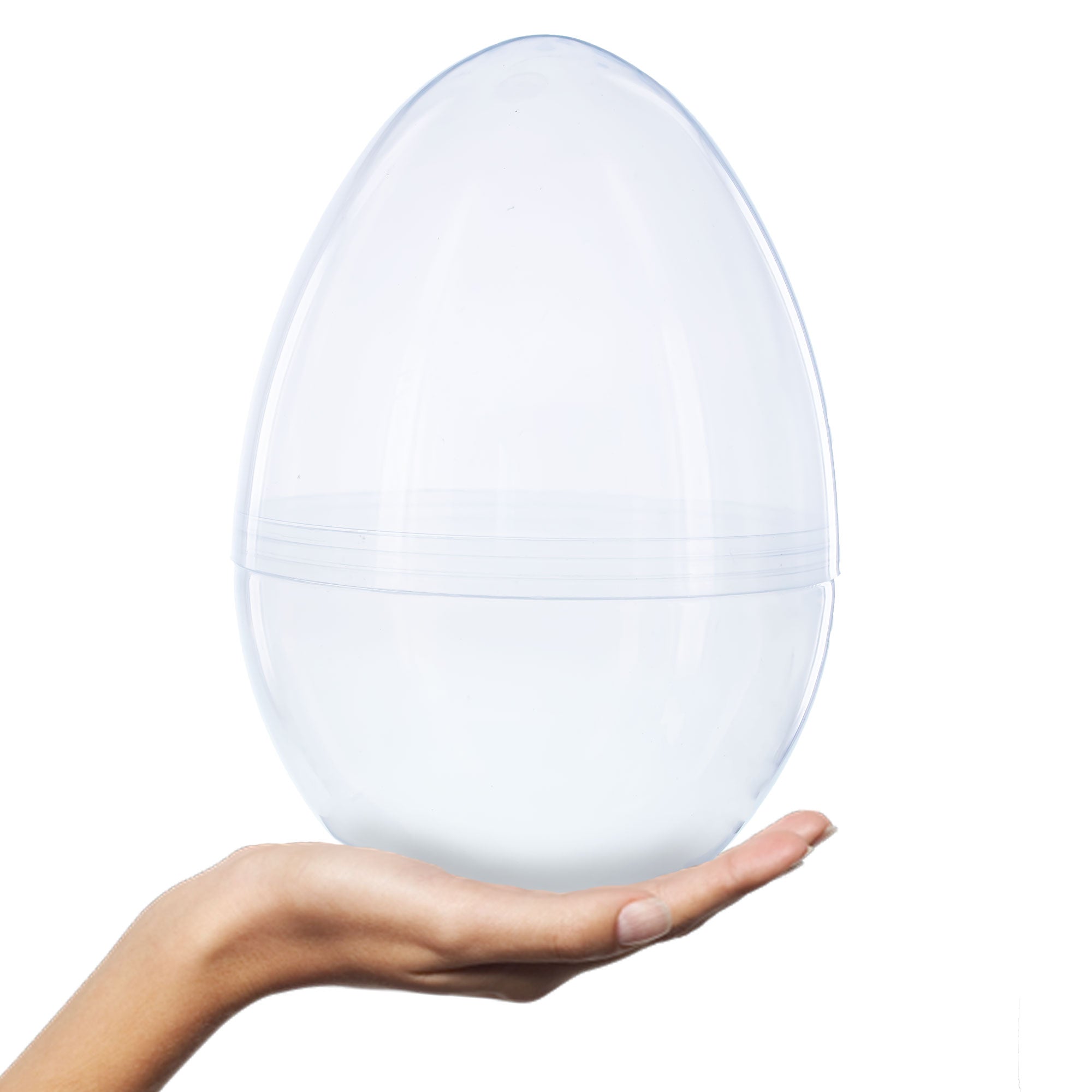 Set Of 2 Giant Transparent Jumbo Size Clear Plastic Easter Eggs 10 Inches