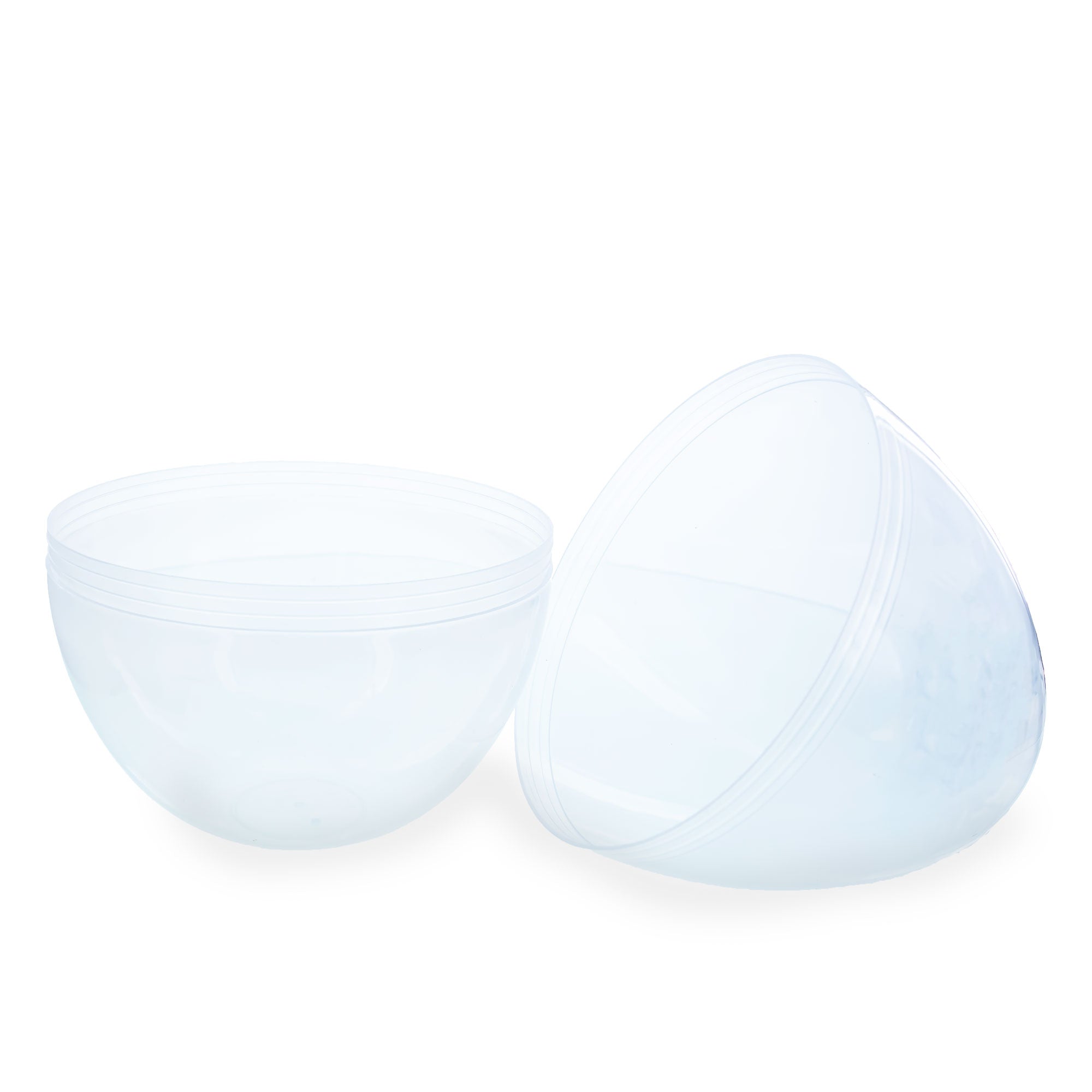 Set Of 2 Giant Transparent Jumbo Size Clear Plastic Easter Eggs 10 Inches