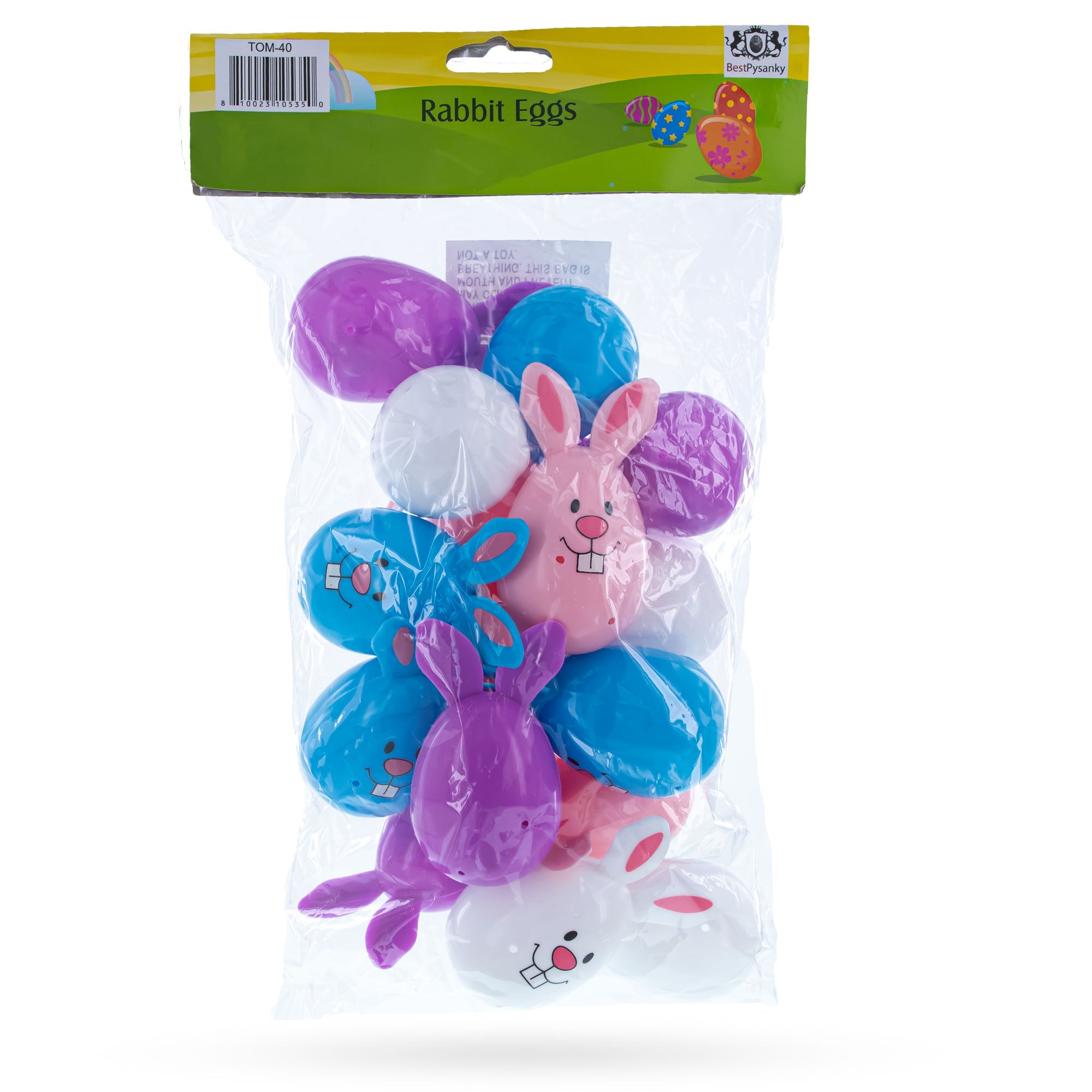 Sweet Bunny Surprise: Set Of 16 Fillable Rabbit-shaped Plastic Easter Eggs, 3.25 Inches