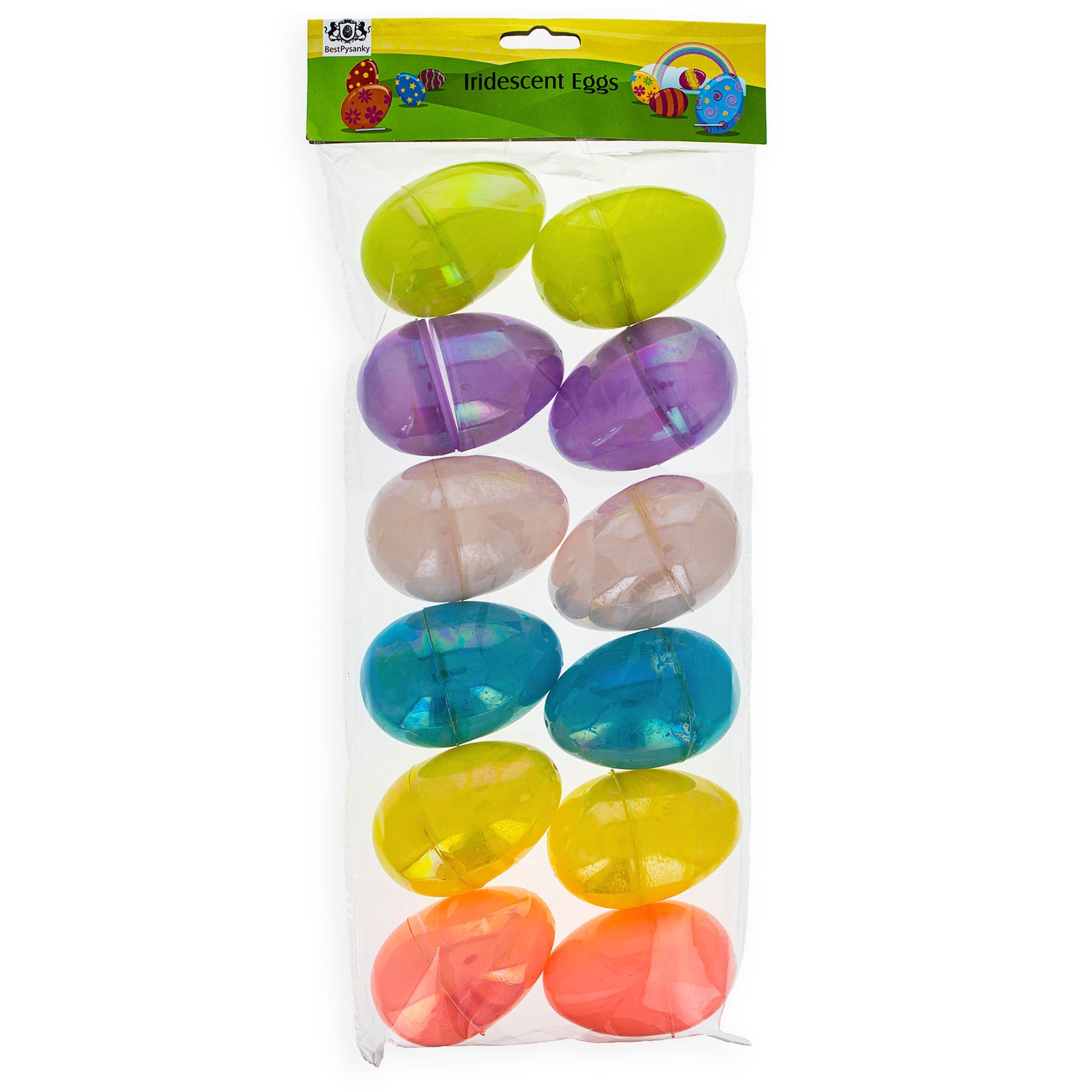 Rainbow Delight: Set Of 12 Colorful Plastic Easter Eggs 3.05 Inches