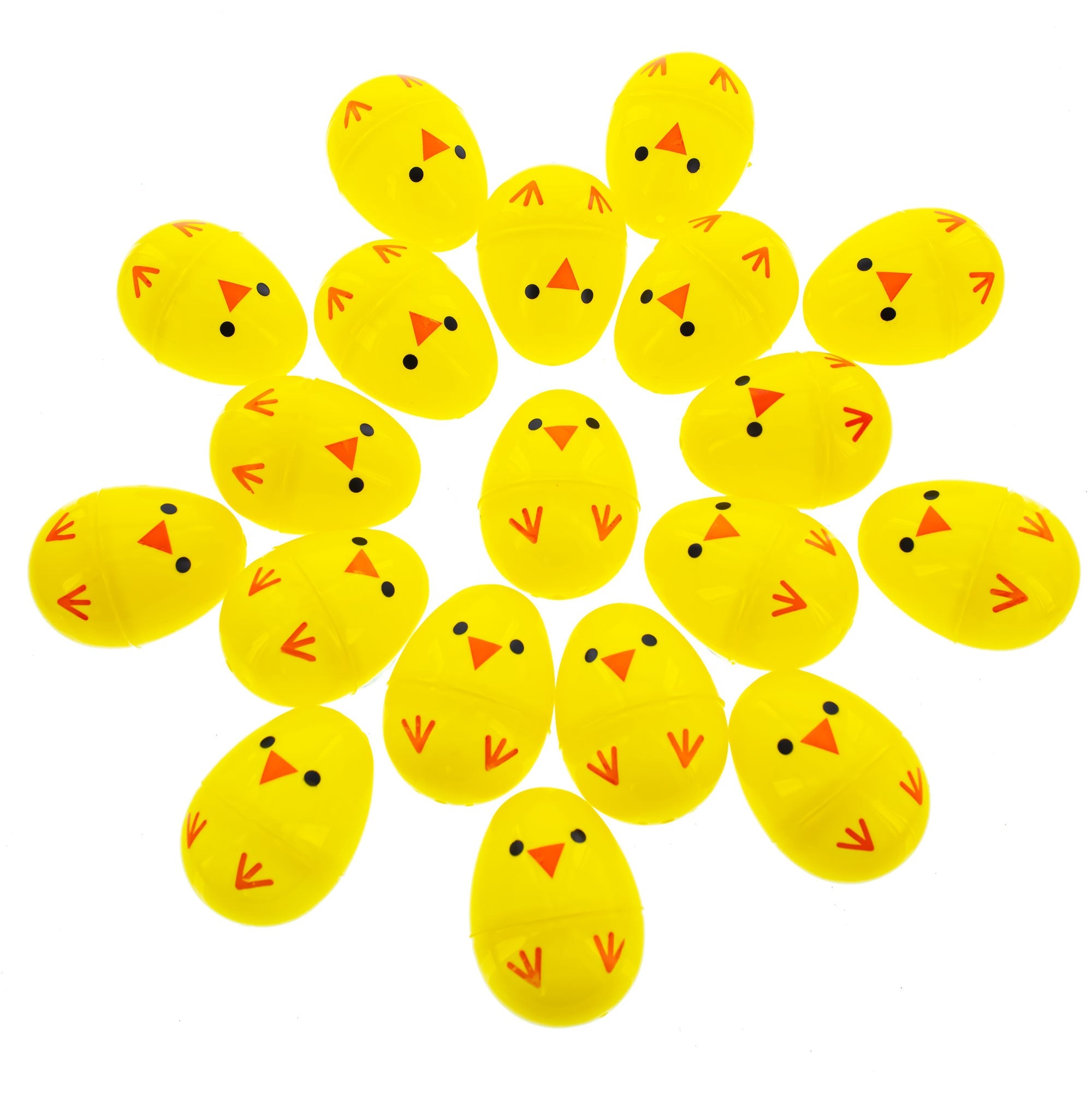 Cheerful Chicks: Set Of 20 Chicks Fillable Plastic Easter Eggs 2.25 Inches