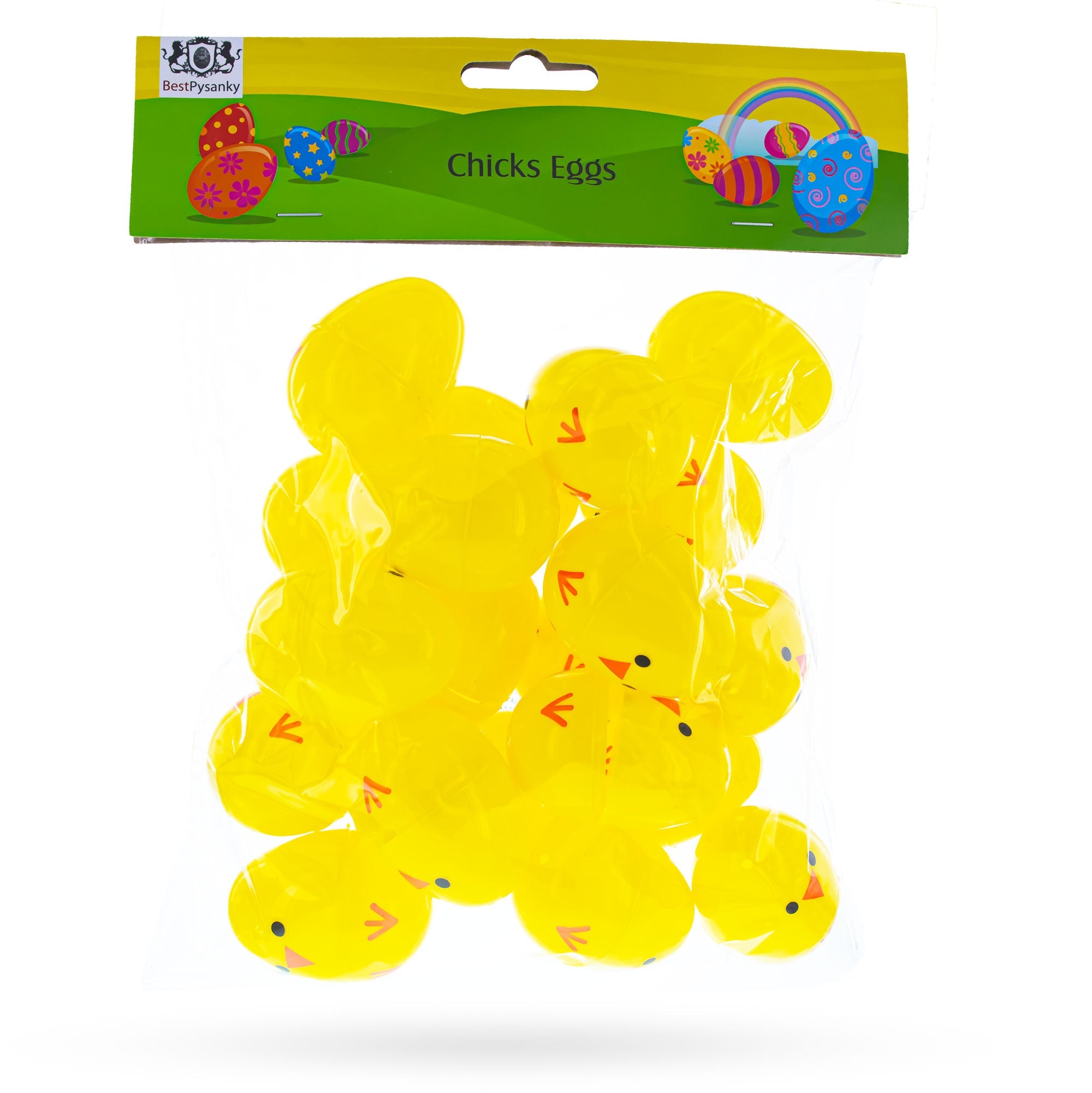 Cheerful Chicks: Set Of 20 Chicks Fillable Plastic Easter Eggs 2.25 Inches