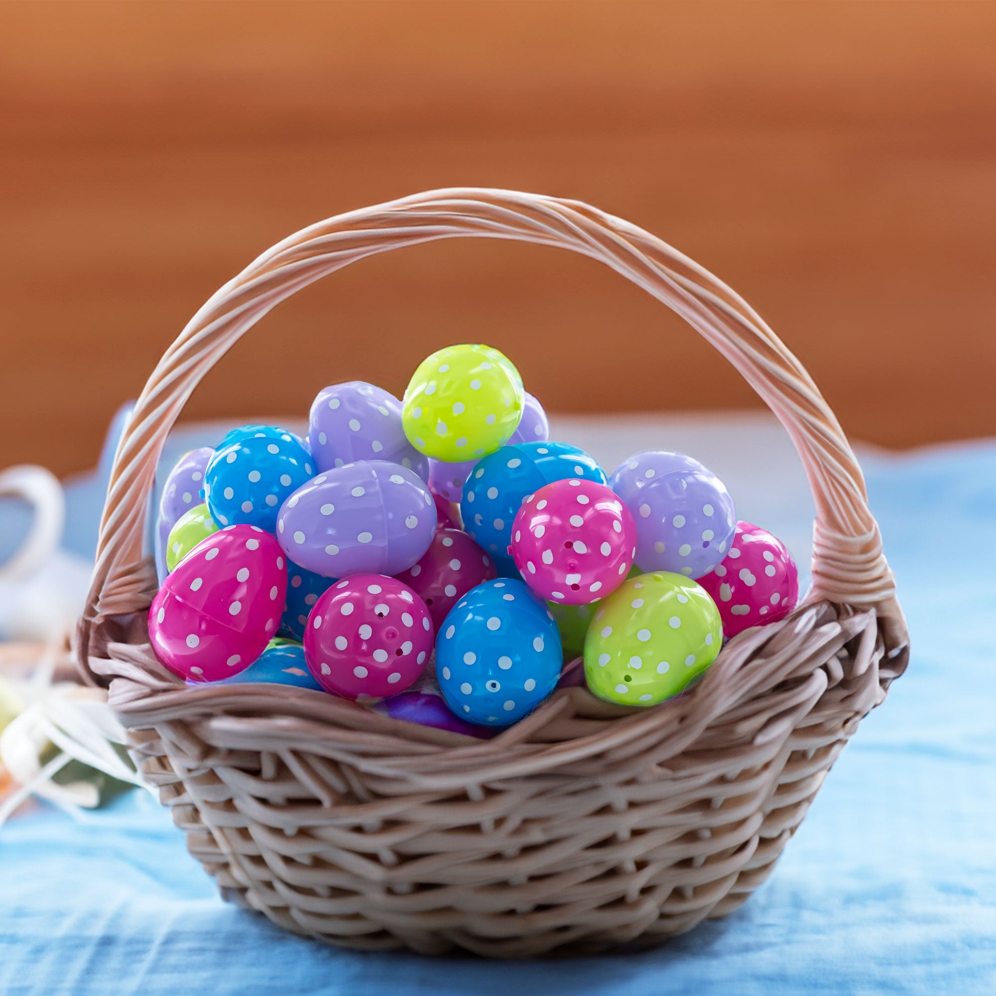 Polka Dot Parade: Set Of 24 Colorful Dot Printed Fillable Plastic Easter Eggs 2.25 Inches