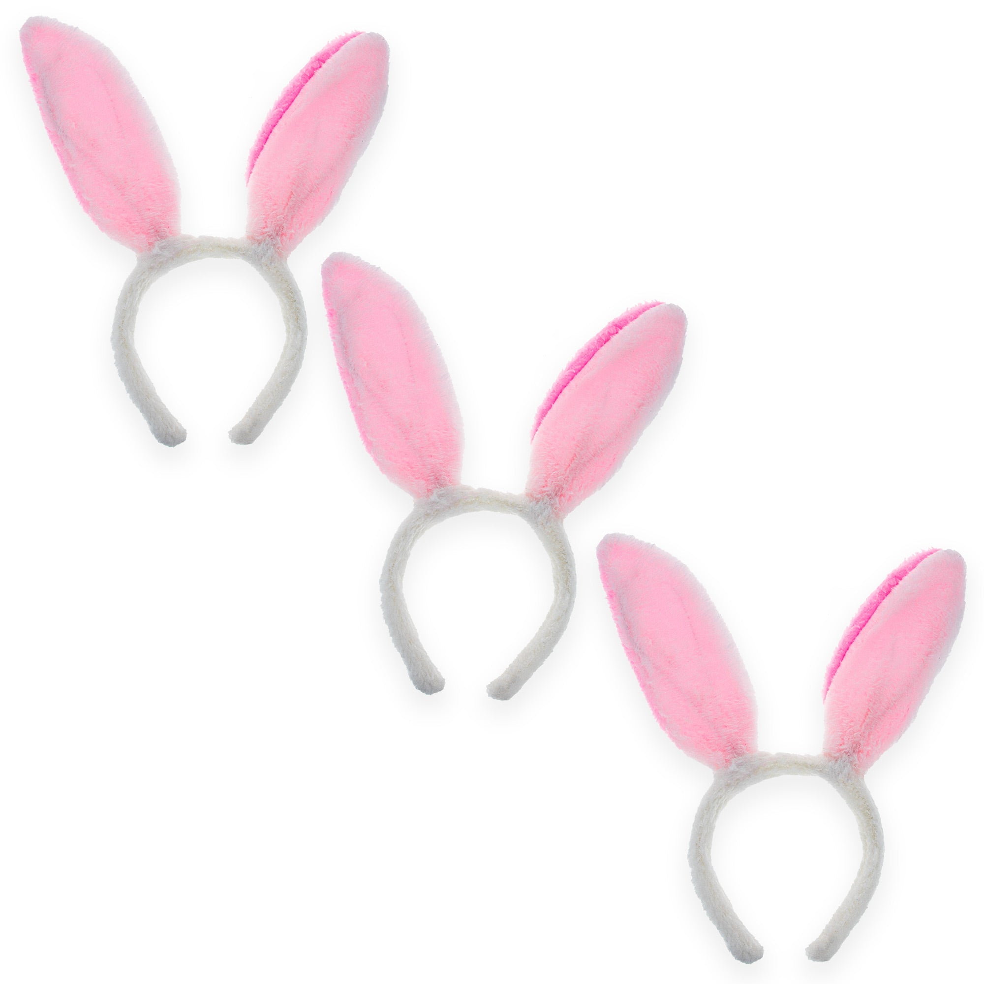 Set Of 3 Easter Fabric Bunny Ear Headbands, Each 11.7 Inches