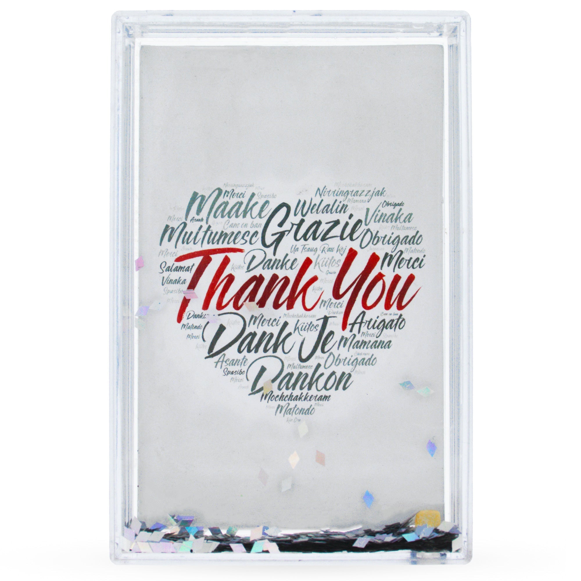 Father's Day Clear Rectangular Plastic Glitter Water Picture Frame