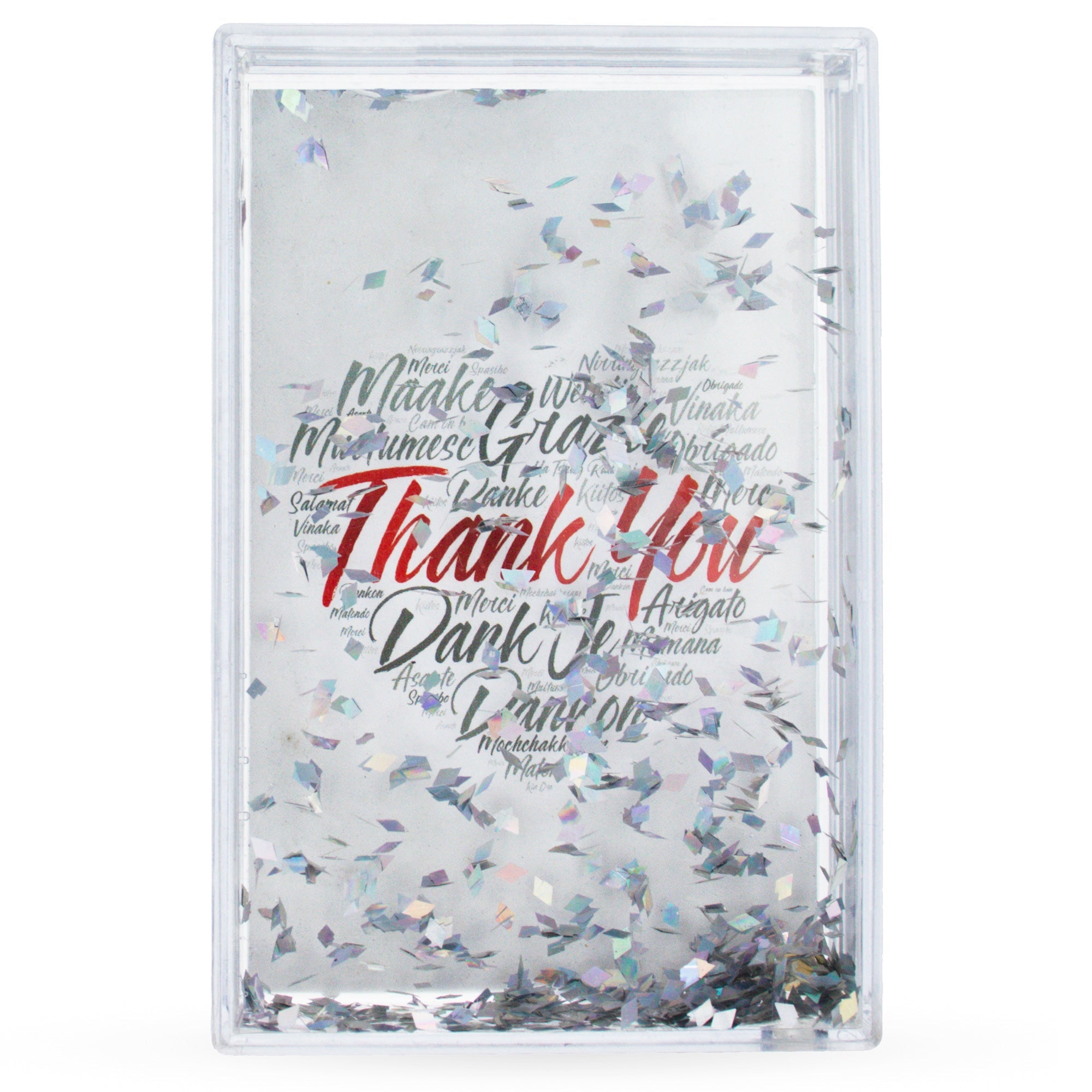 Father's Day Clear Rectangular Plastic Glitter Water Picture Frame