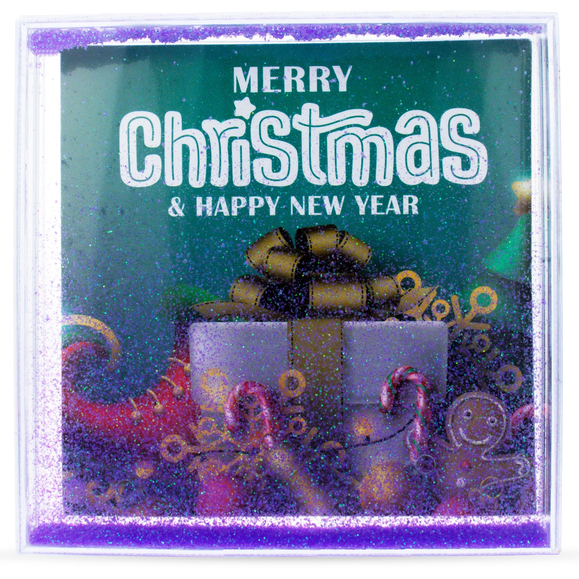 Sparkling Square: Clear Plastic Glitter Water Picture Frame