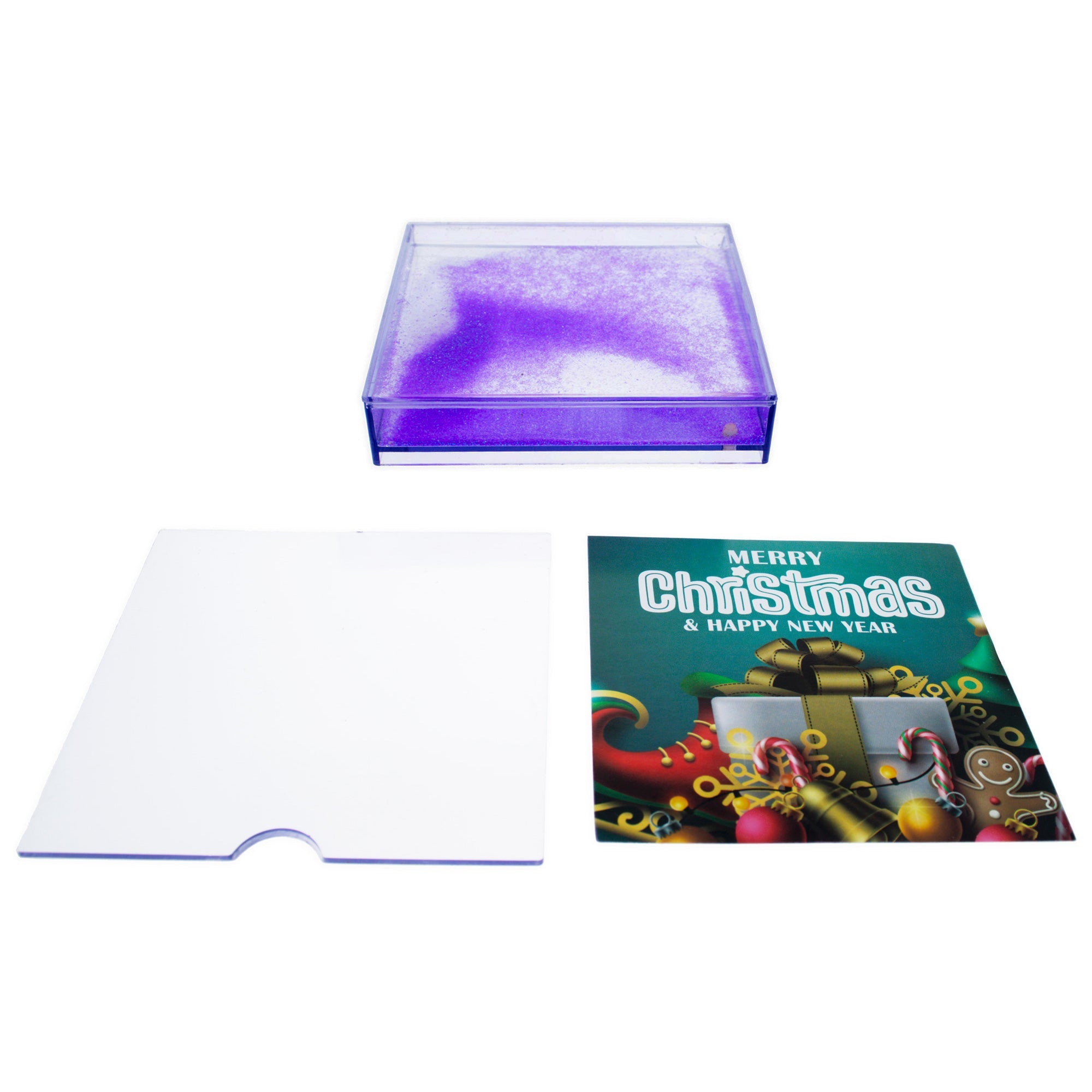 Sparkling Square: Clear Plastic Glitter Water Picture Frame