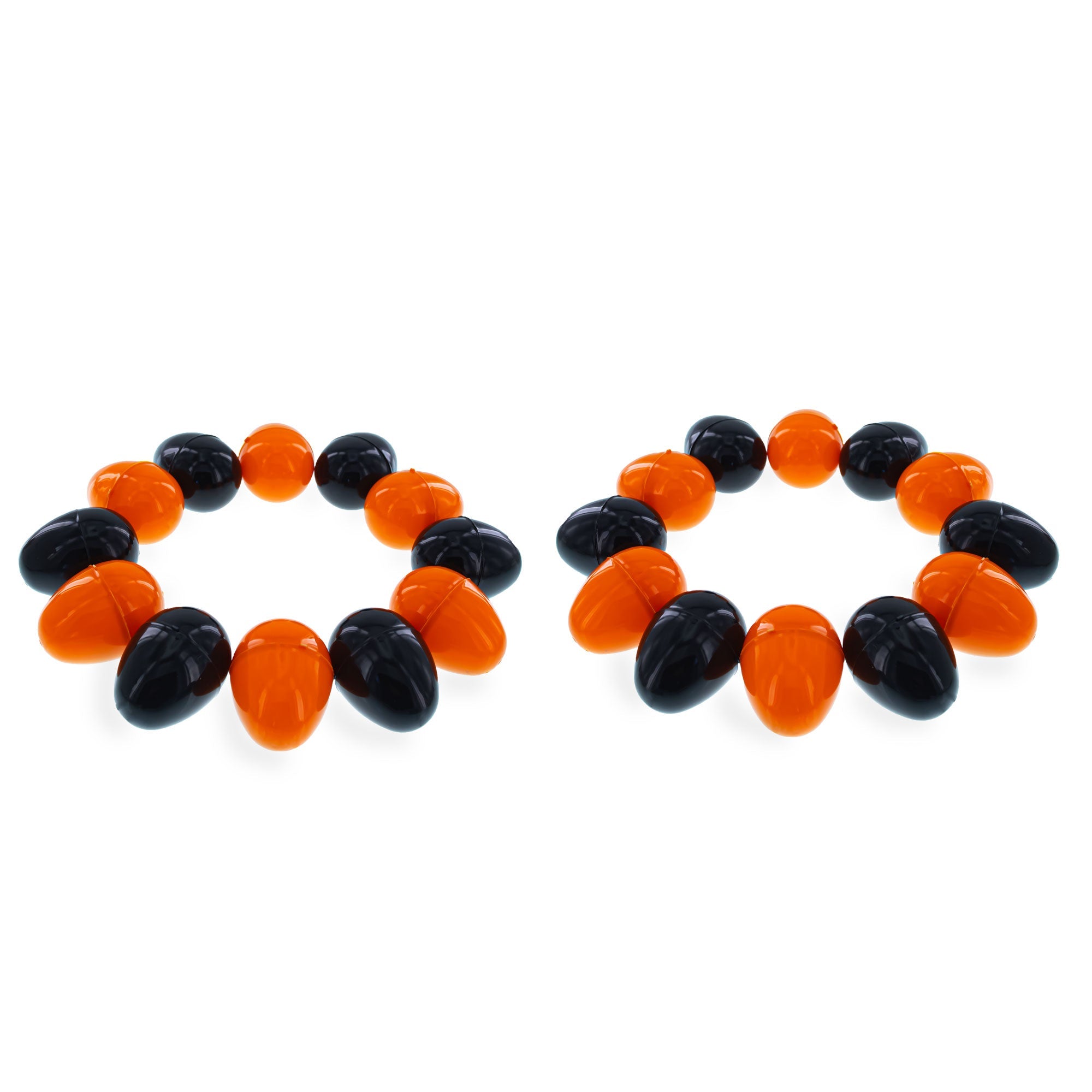 Halloween Theme Set Of 12 Orange And 12 Black Plastic Easter Eggs 2.25 Inches