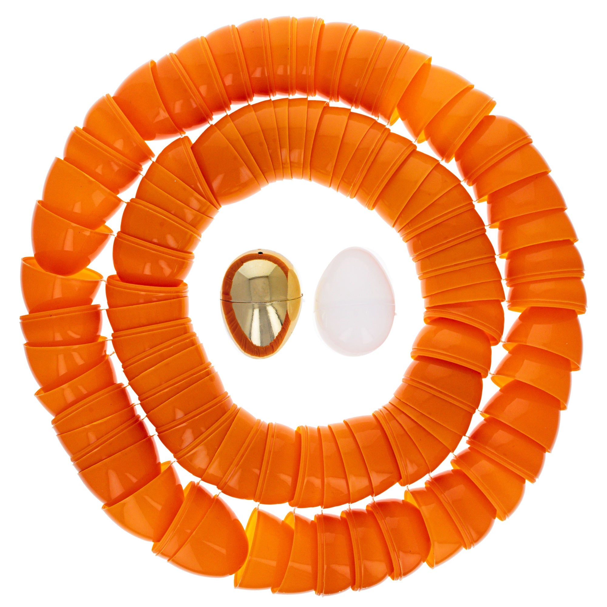 Halloween Hues And Hidden Treasures: Set Of 46 Orange, 1 Gold, And 1 White Plastic Easter Egg, 2.25 Inches Each