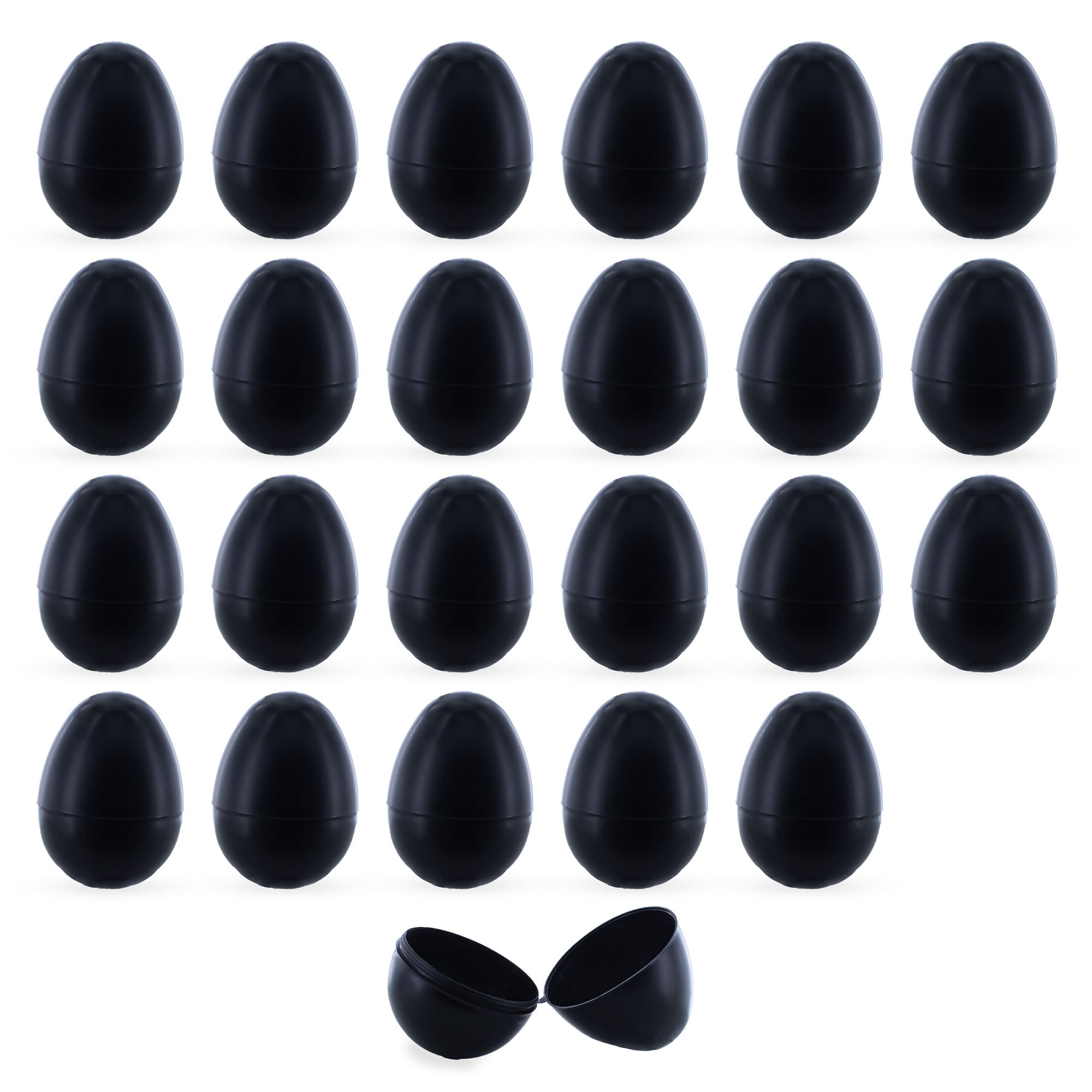 Erasable Fun: Set Of 24 Matte Blackboard Plastic Easter Eggs, Each 2.25 Inches