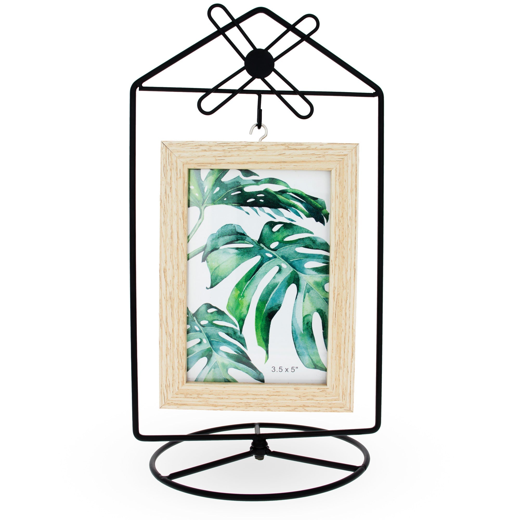 Sleek Windmill Design Black Photo Frame And Ornament Holder 6-inch